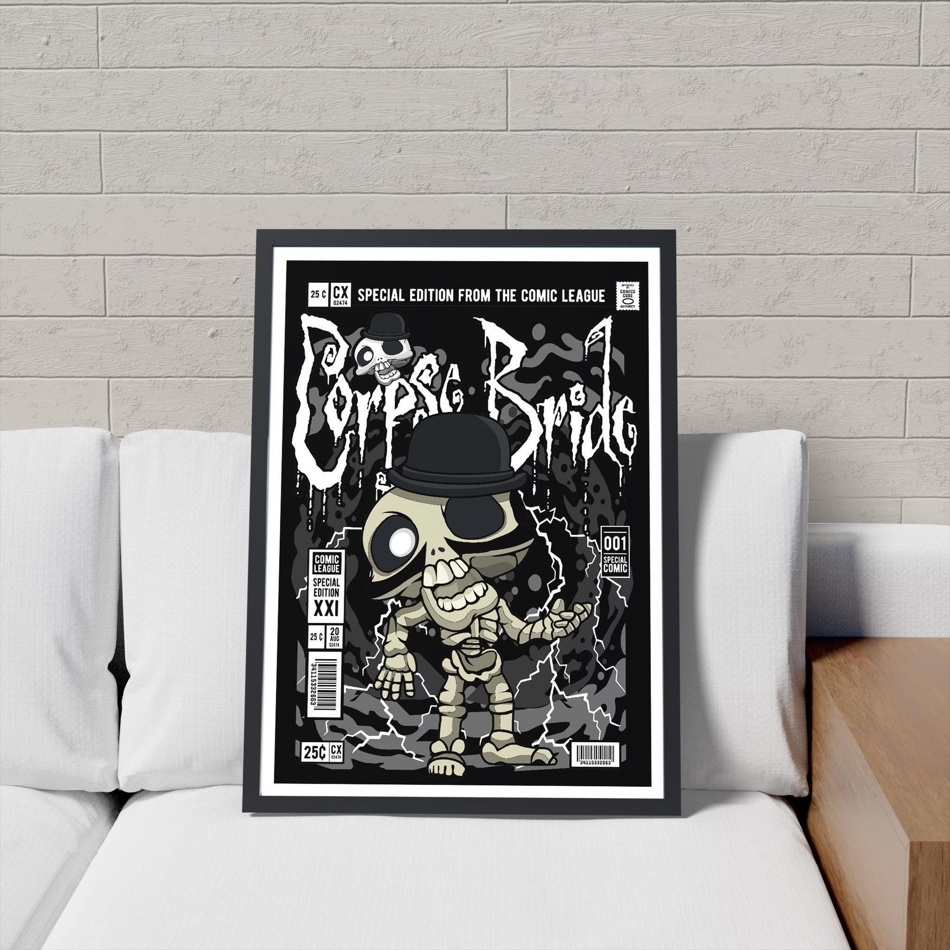 Framed Poster - Corpse Bride Comic Parody Art