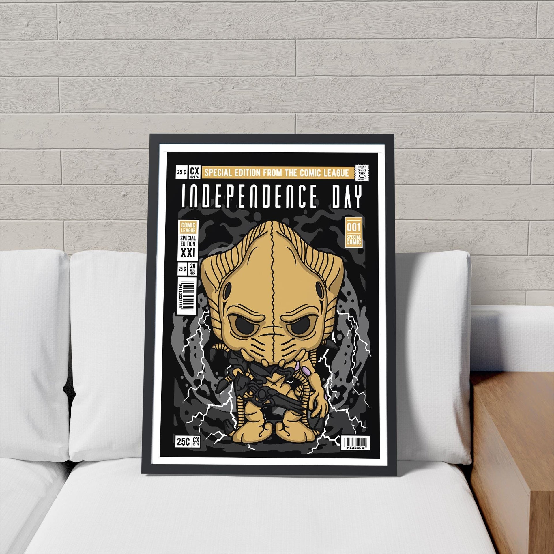Framed Poster - Independence Day Parody Comic Art