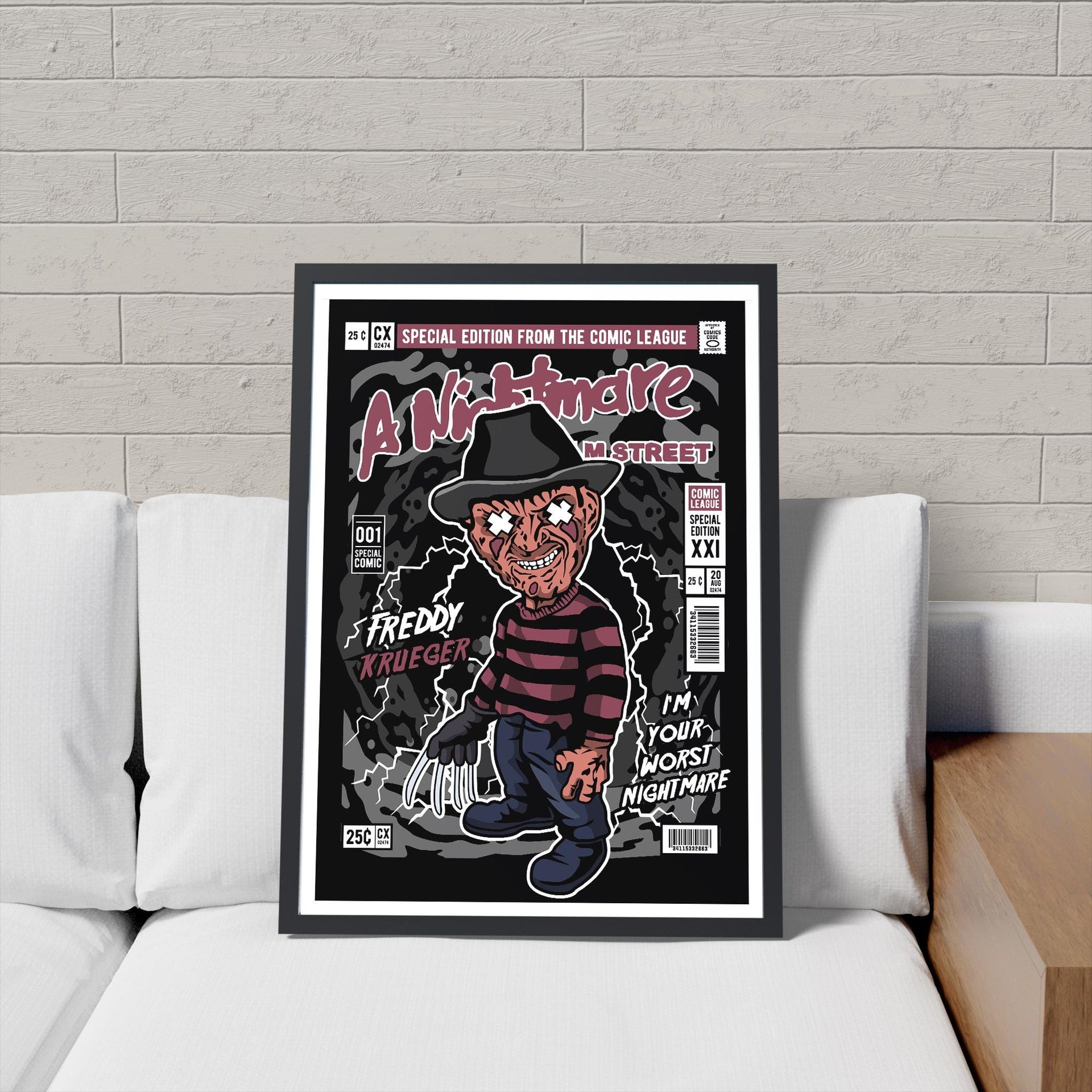 Framed Poster - Freddy Krueger Parody Comic Cover