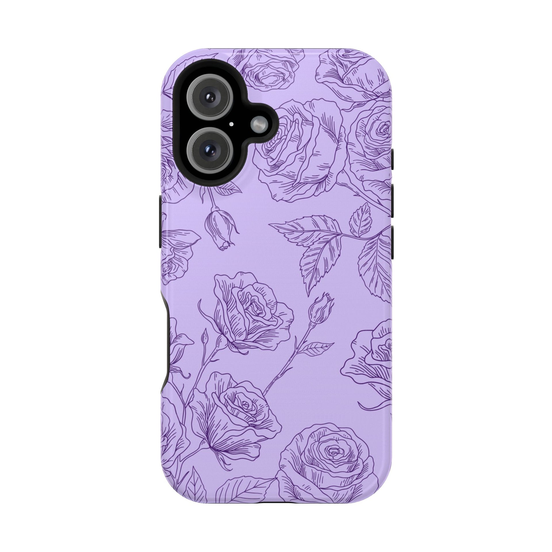 Floral Case iPhone 16 - Purple Line Art Case