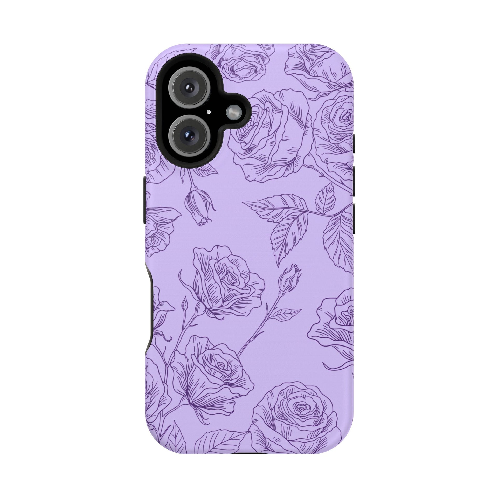 Floral Case iPhone 16 - Purple Line Art Case