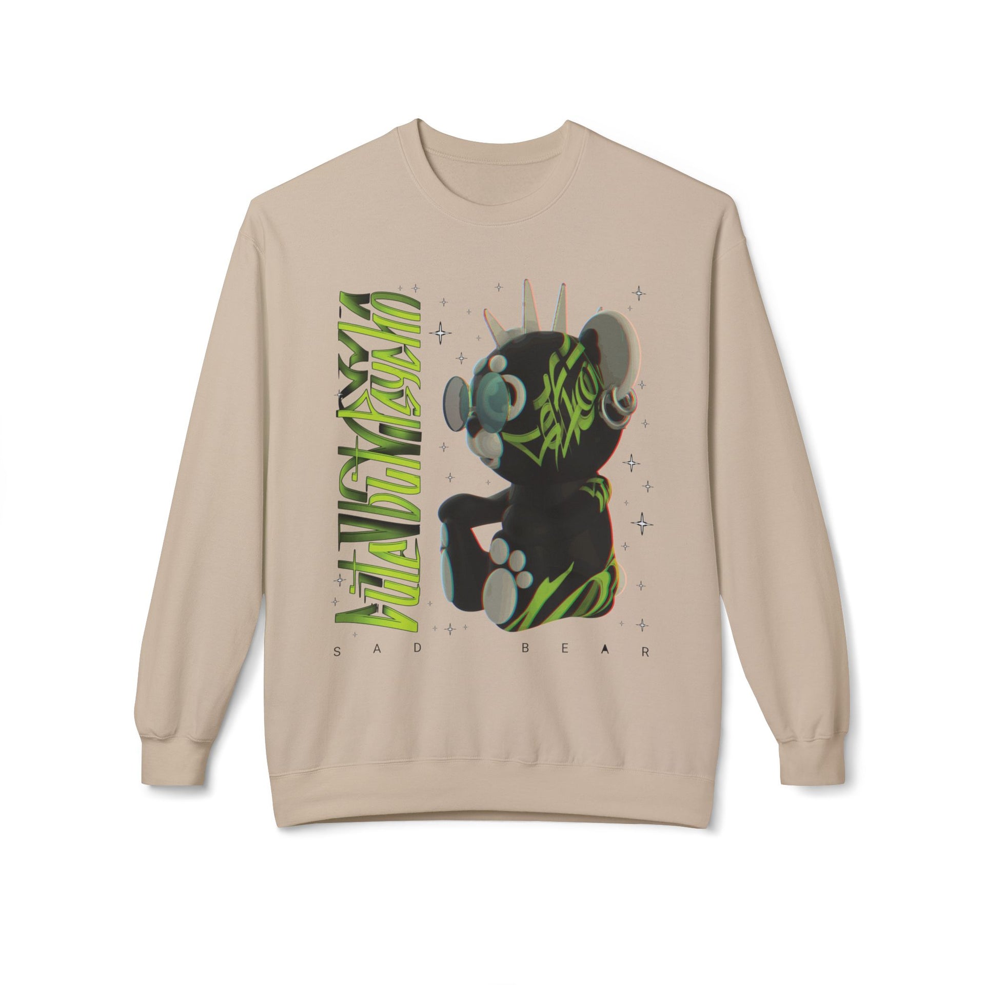 Sad Bear Sweatshirt - Punk 3D Graffiti