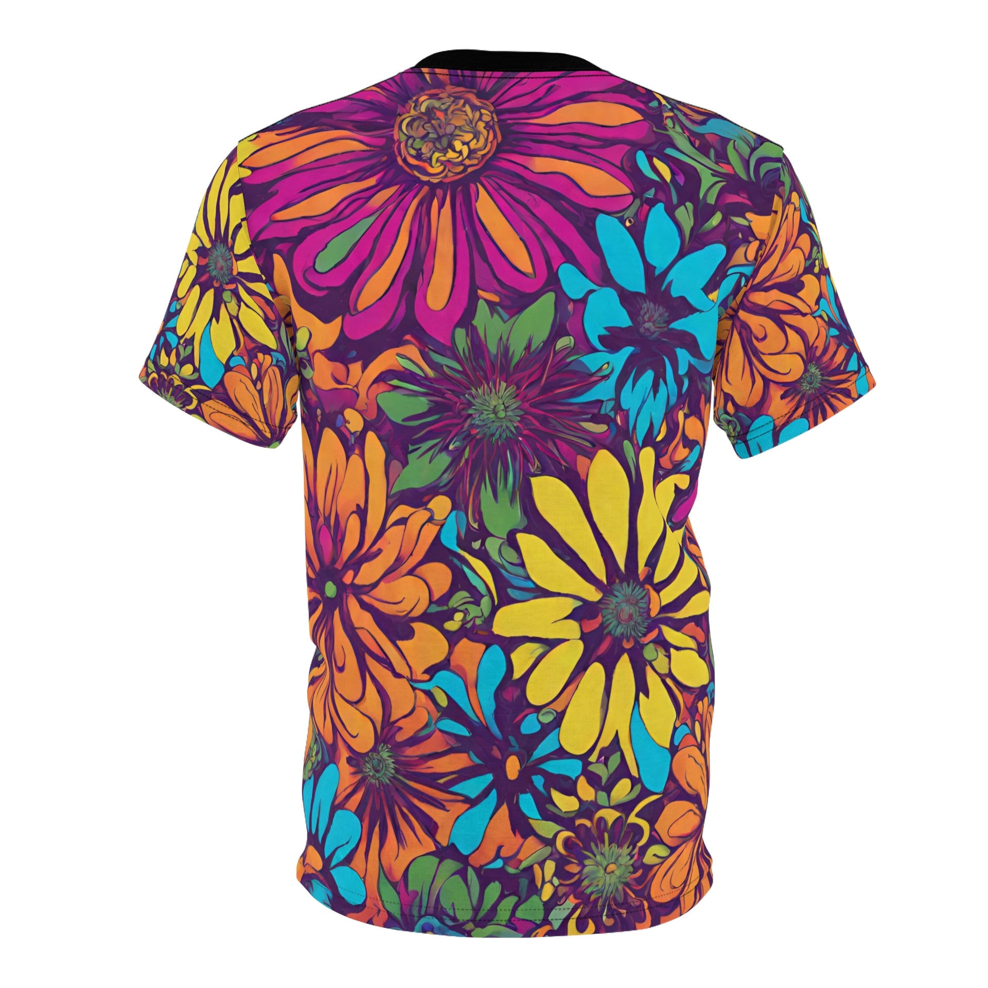 Psychedelic Flowers Tee - Unisex Cut & Sew T-Shirt