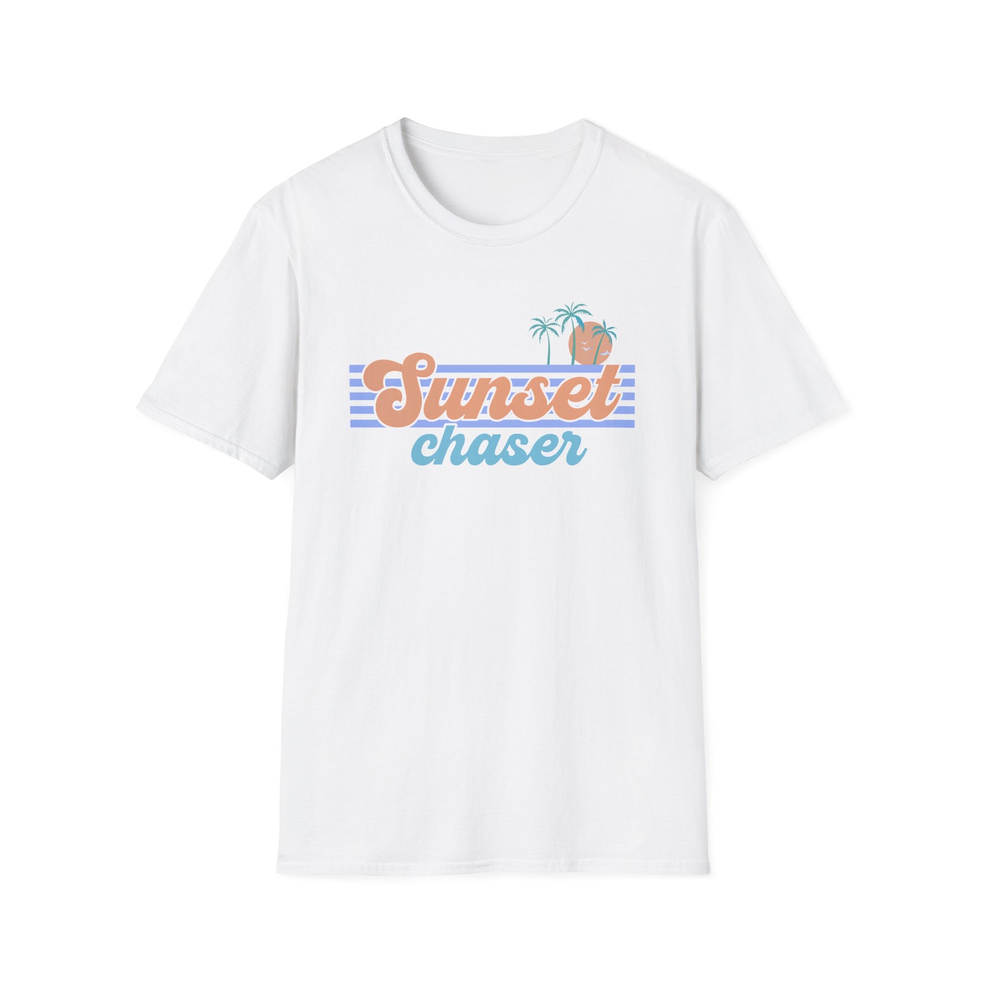 Tropical Sunset Tee - Retro Beach Shirt