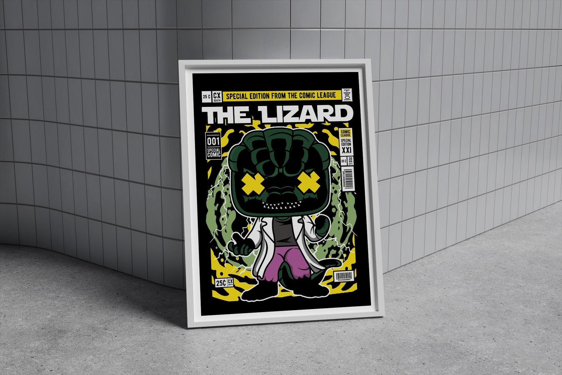 Framed Poster - Lizard Parody Comic Cover