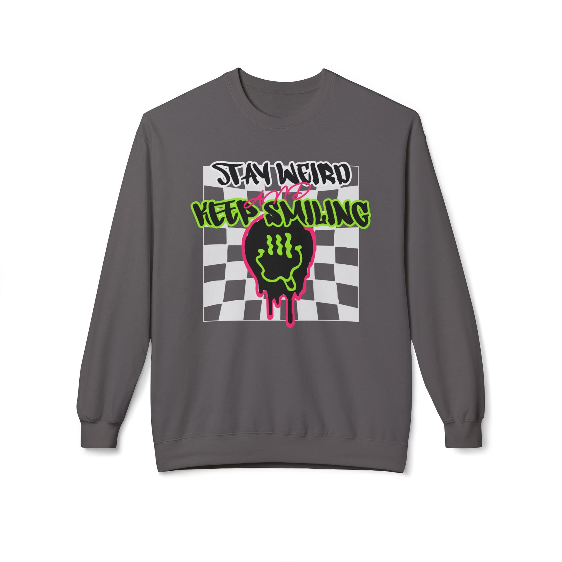 Grunge Crewneck Sweatshirt - Stay Weird Graphic