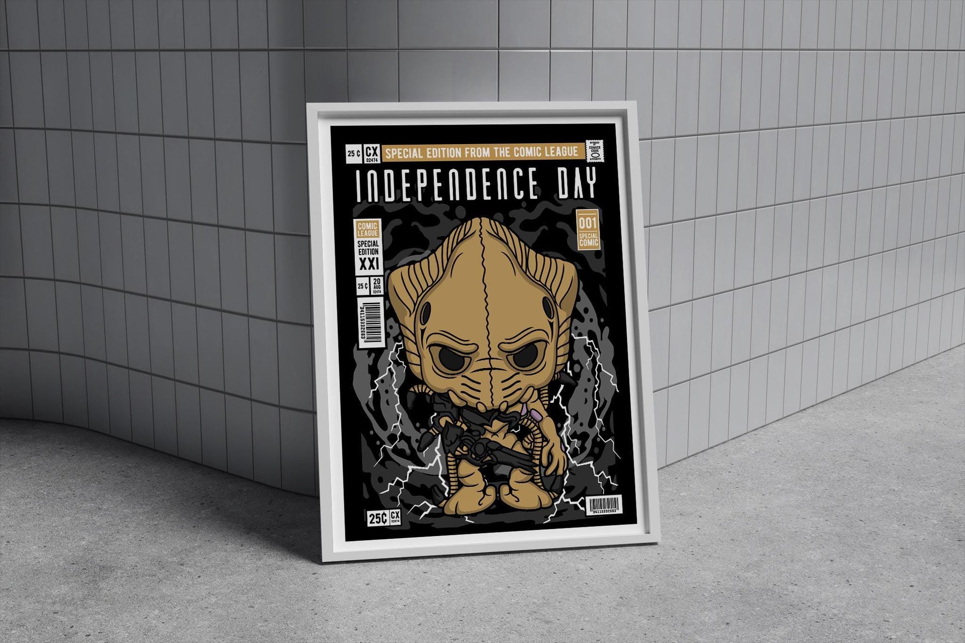 Framed Poster - Independence Day Parody Comic Art