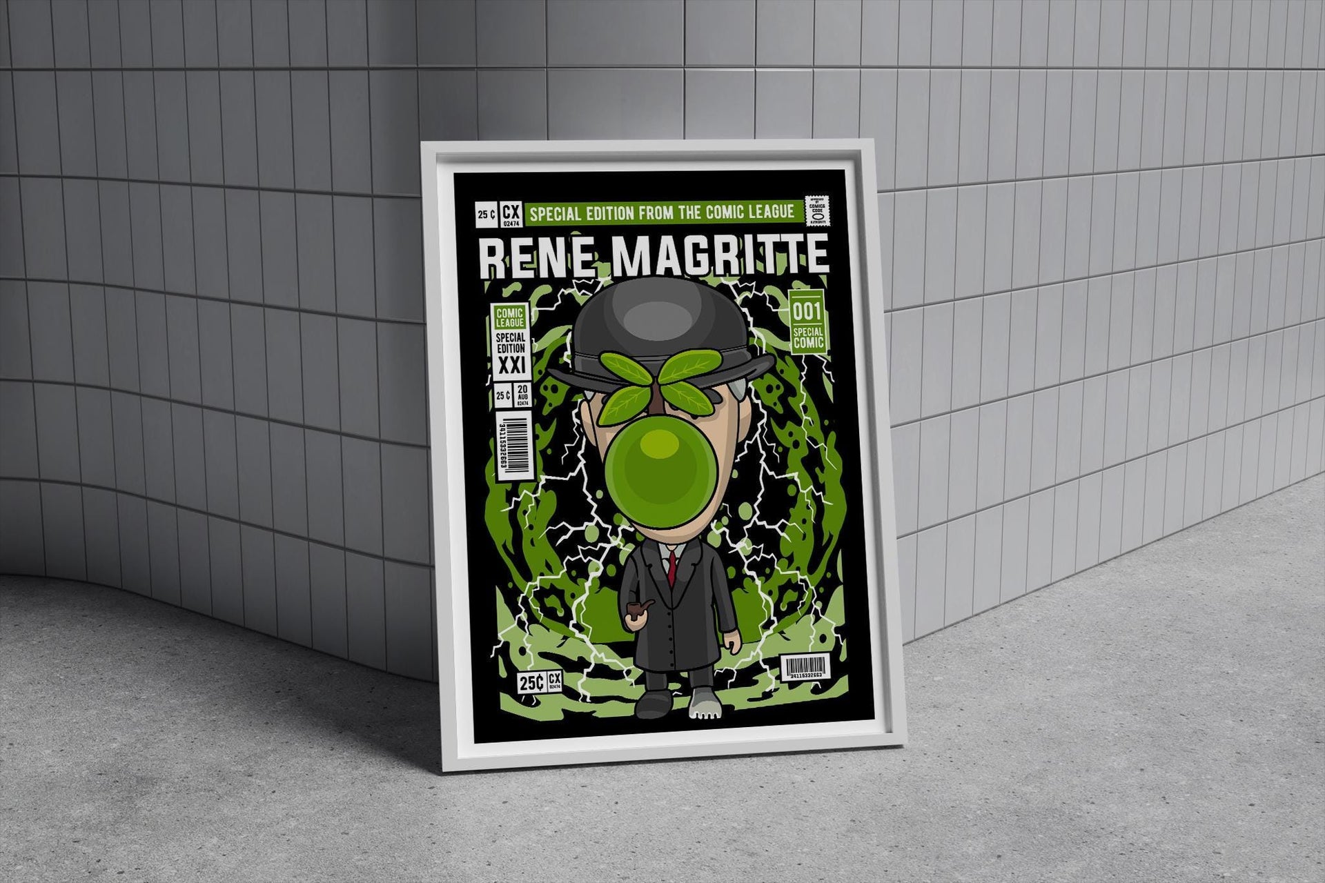 Framed Poster - Rene Magritte Comic Cover Parody