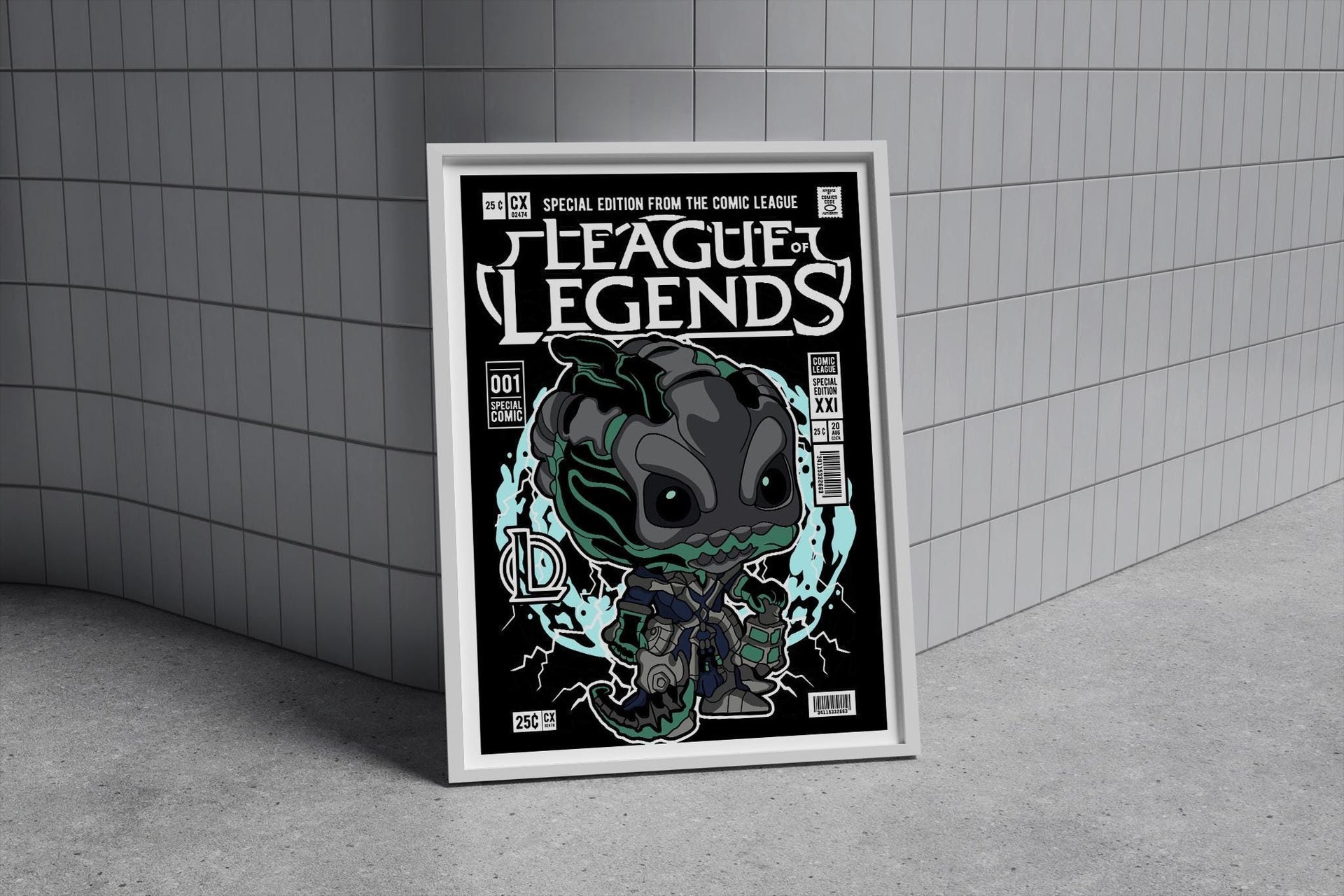 Framed Poster - Thresh Comic Parody Retro Art
