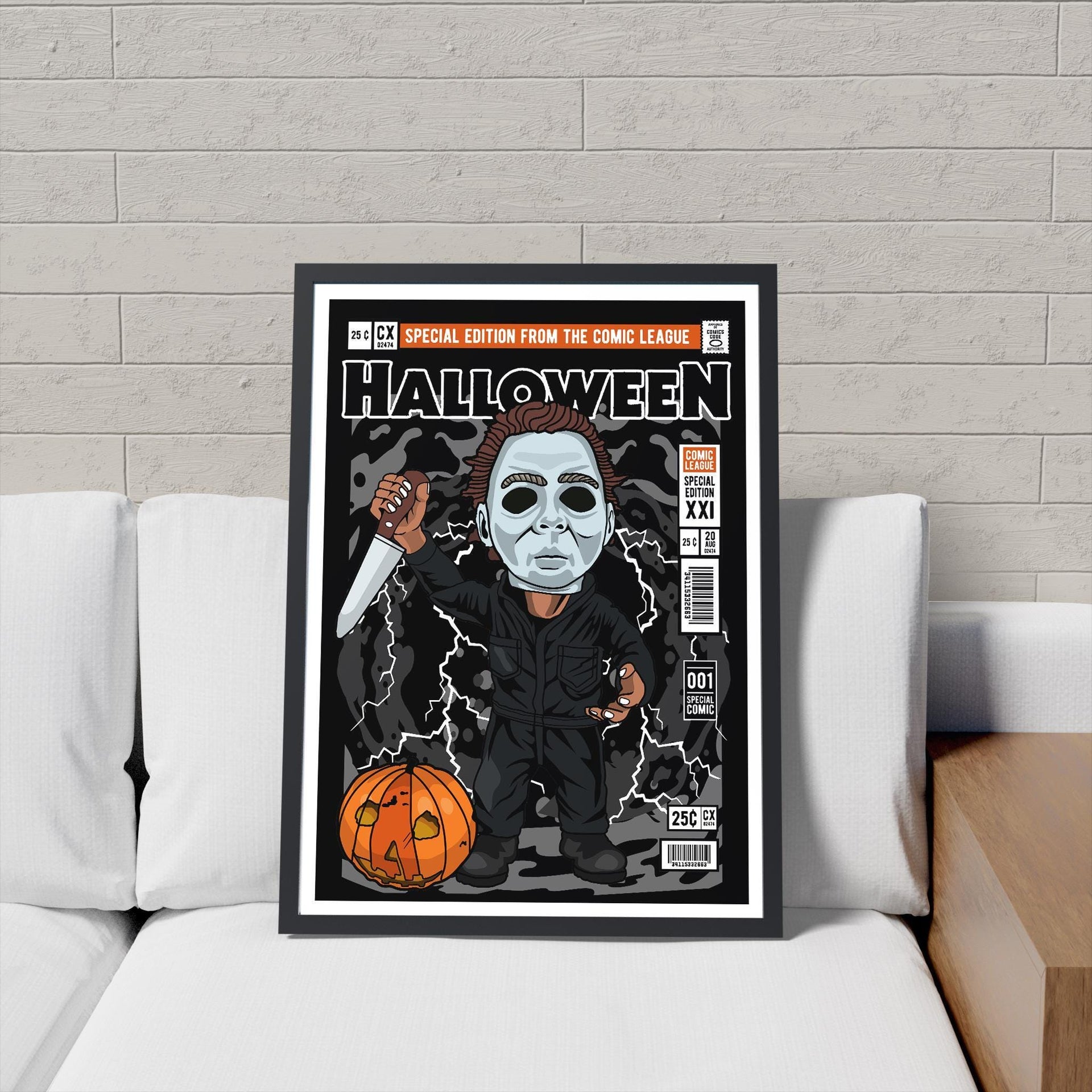 Framed Poster - Michael Myers Halloween Comic Parody