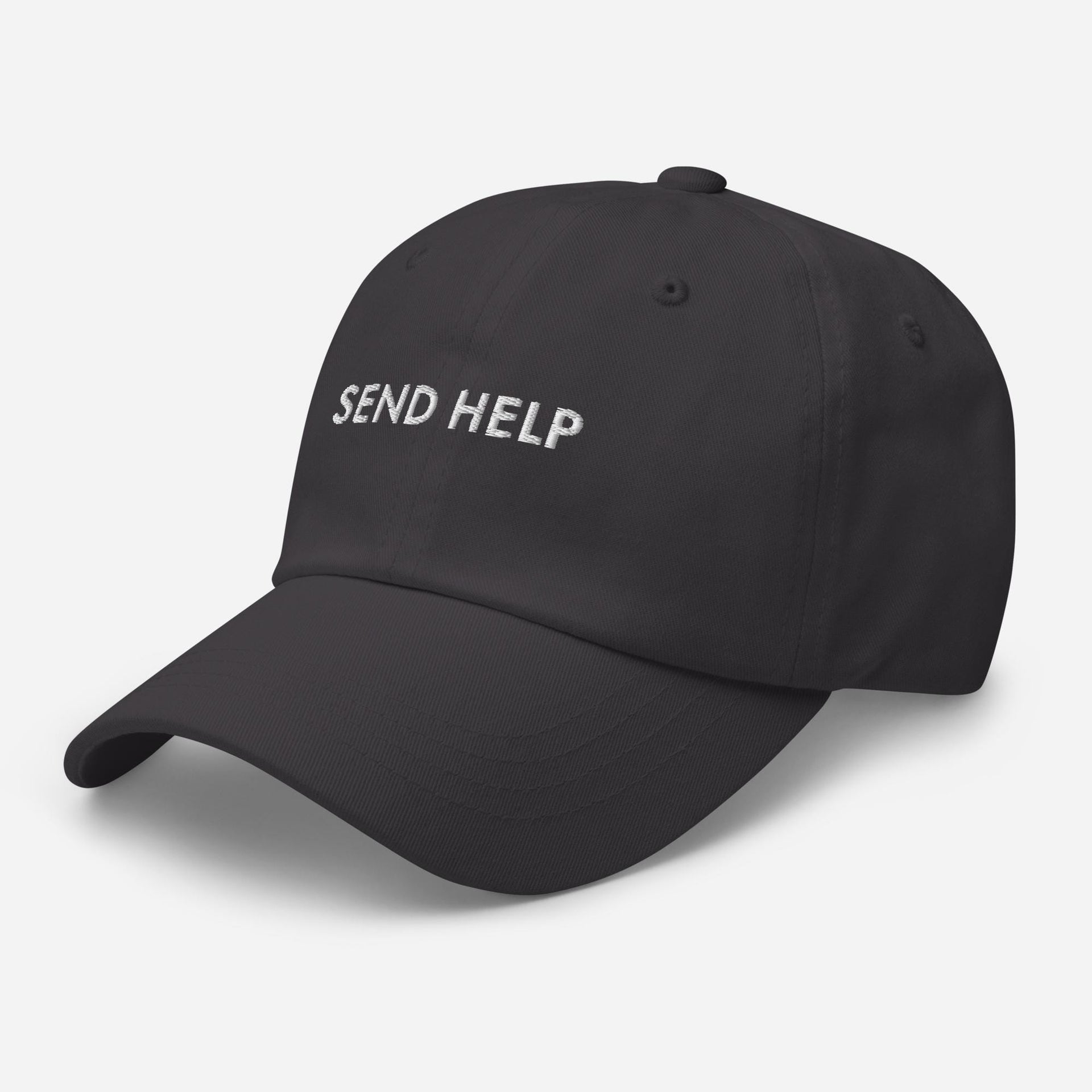 Send Help Embroidered Dad Hat: Funny Sarcastic Baseball Cap