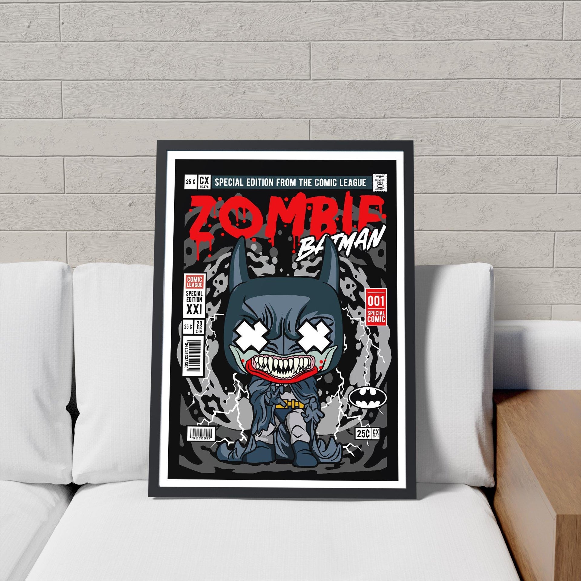 Framed Poster - Zombie Batman Comic Parody