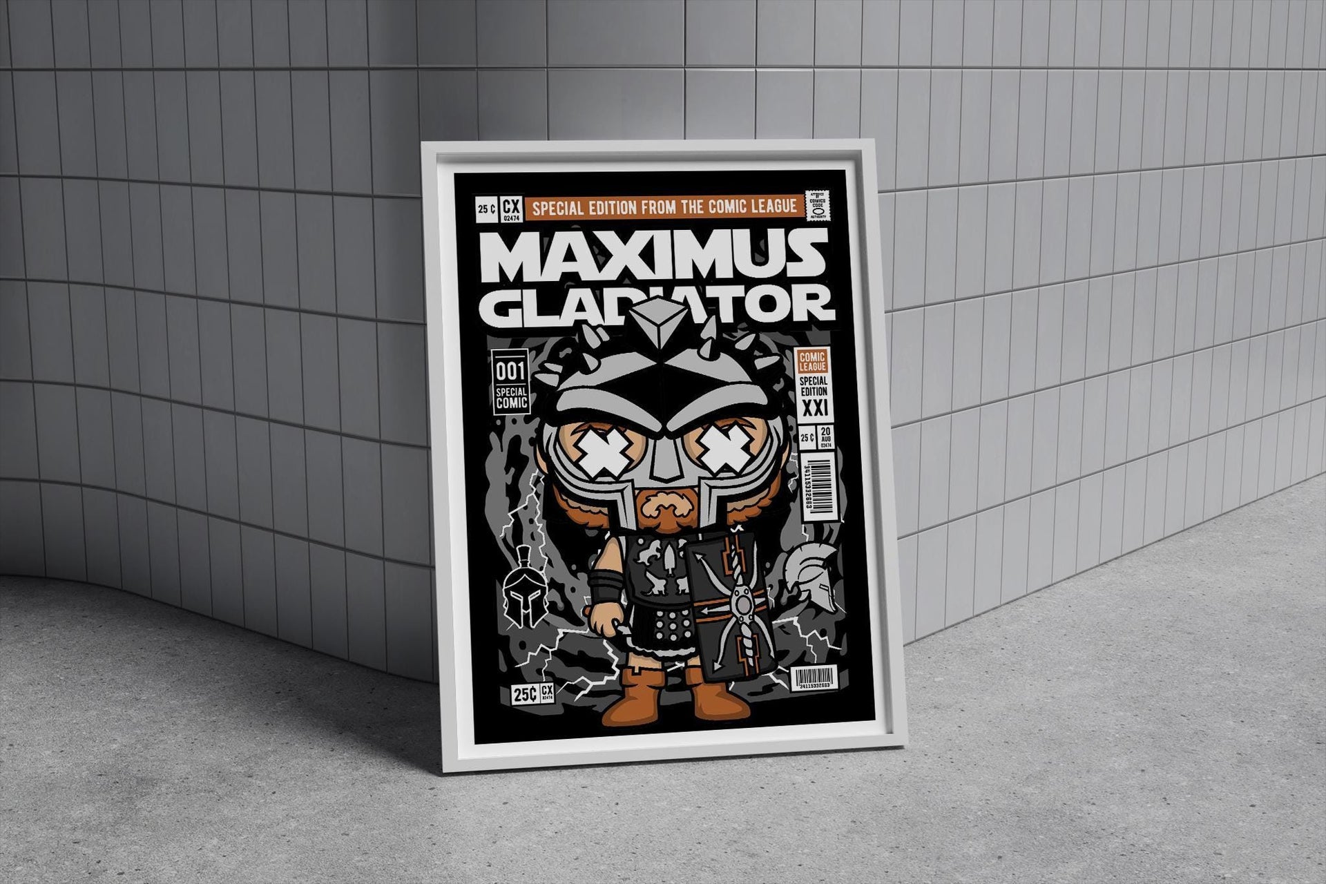 Framed Poster - Gladiator Parody Comic Art