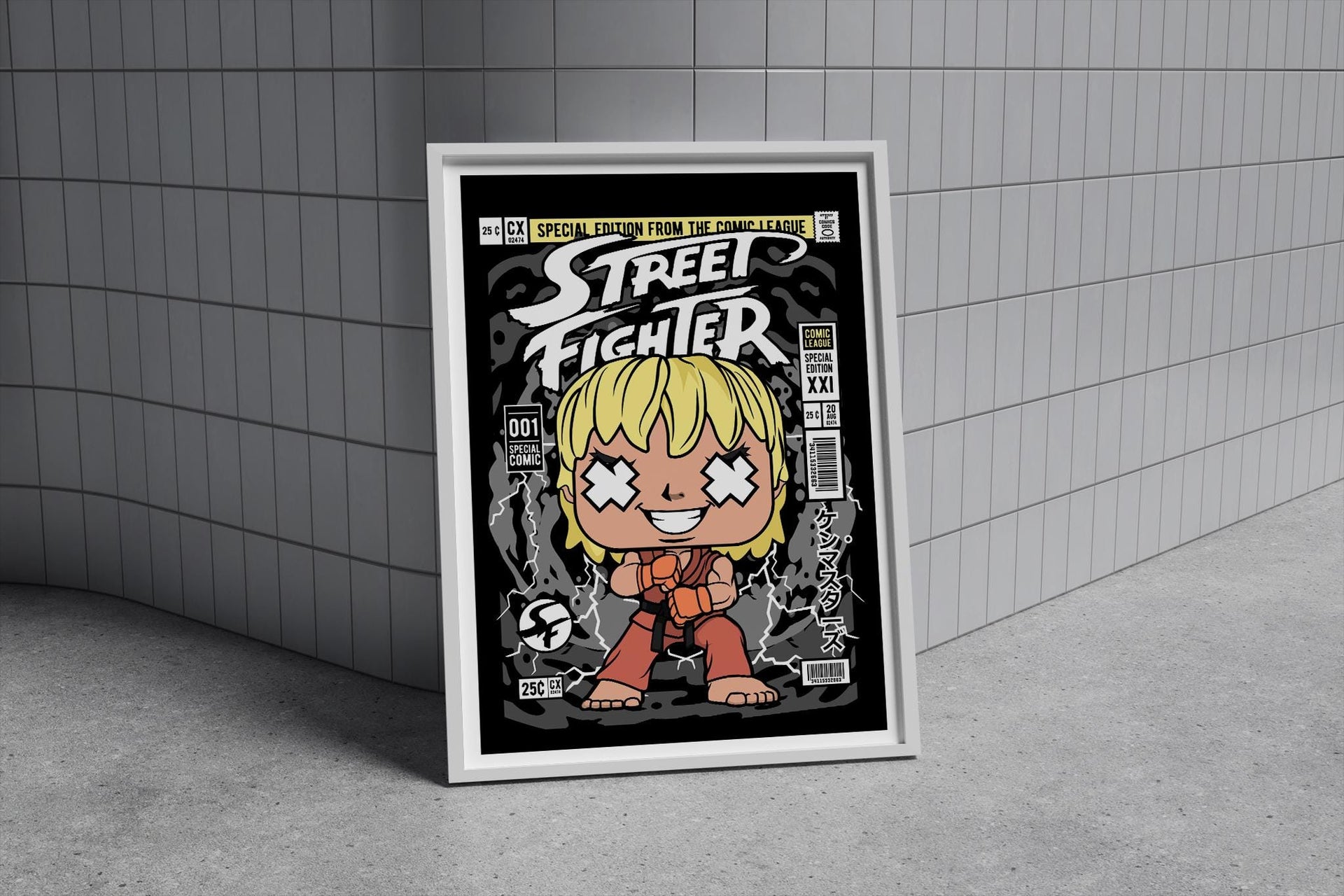 Framed Poster - Ken Street Fighter Comic Parody