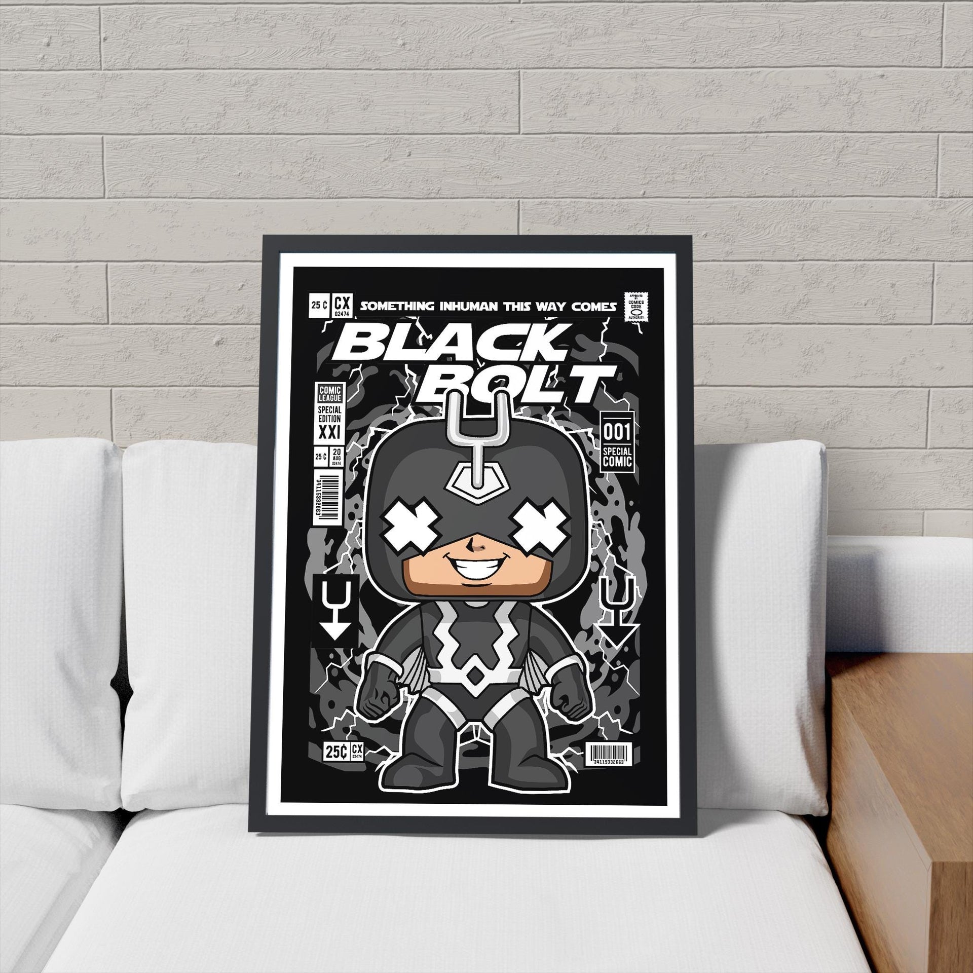 Framed Poster - Black Bolt Parody Comic Cover