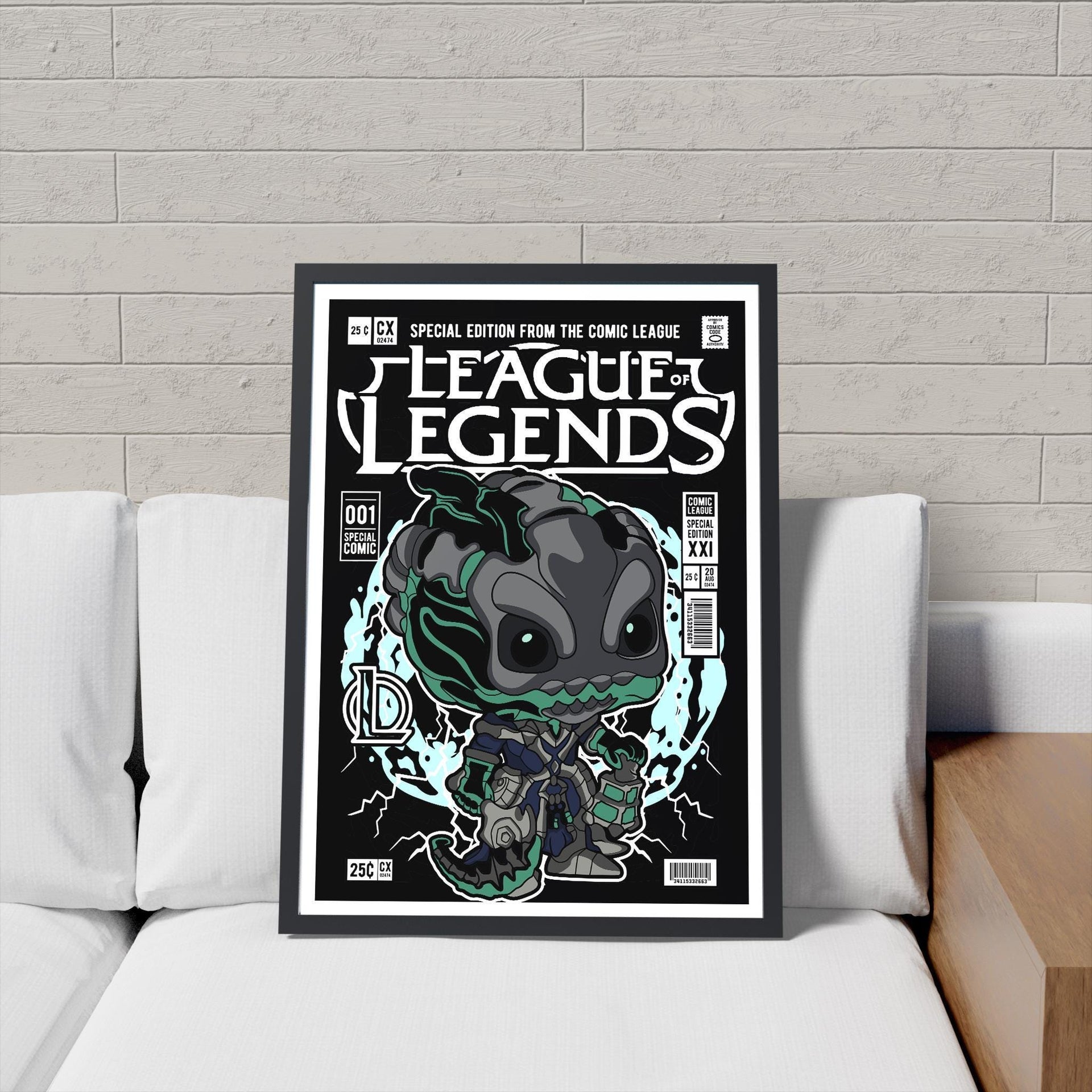 Framed Poster - Thresh Comic Parody Retro Art