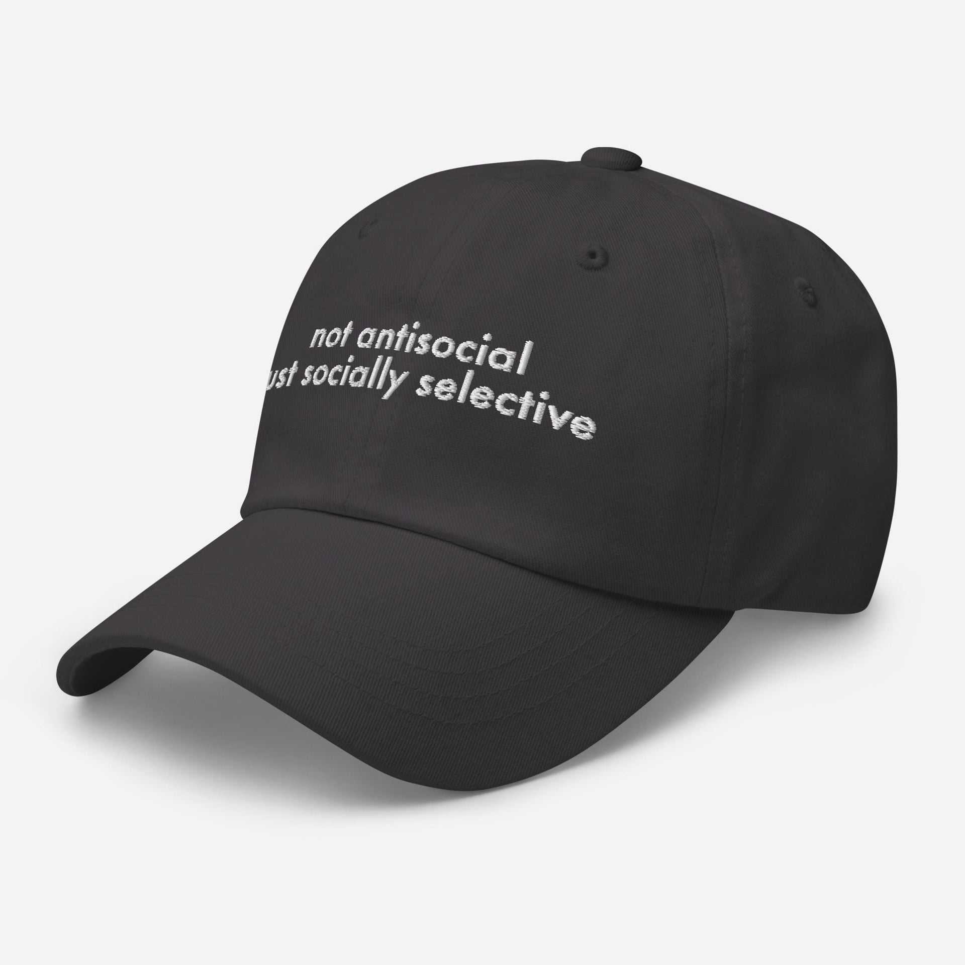 Embroidered Dad Hat: Socially Selective Sarcastic Cap