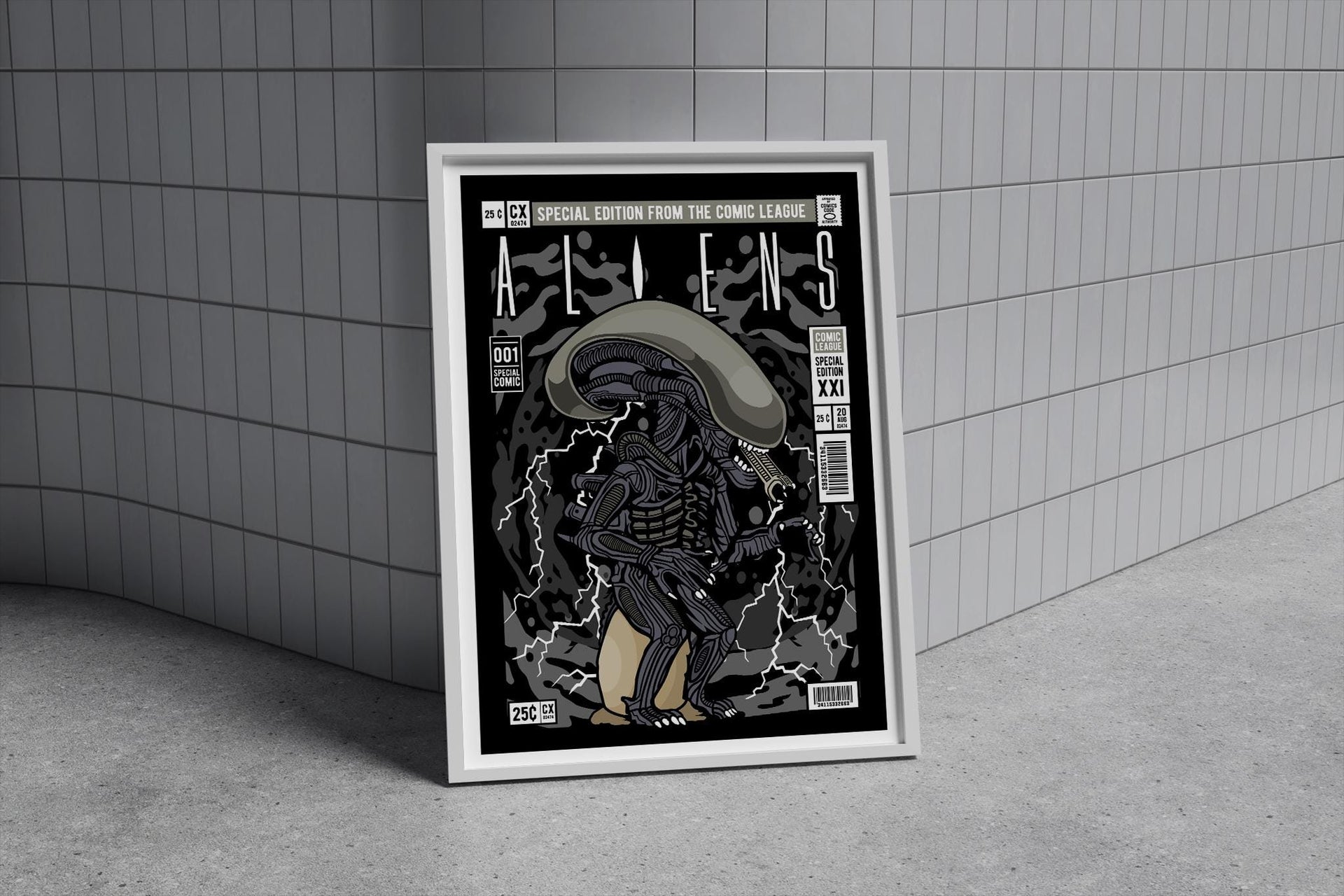 Framed Poster - Alien Parody Comic Art