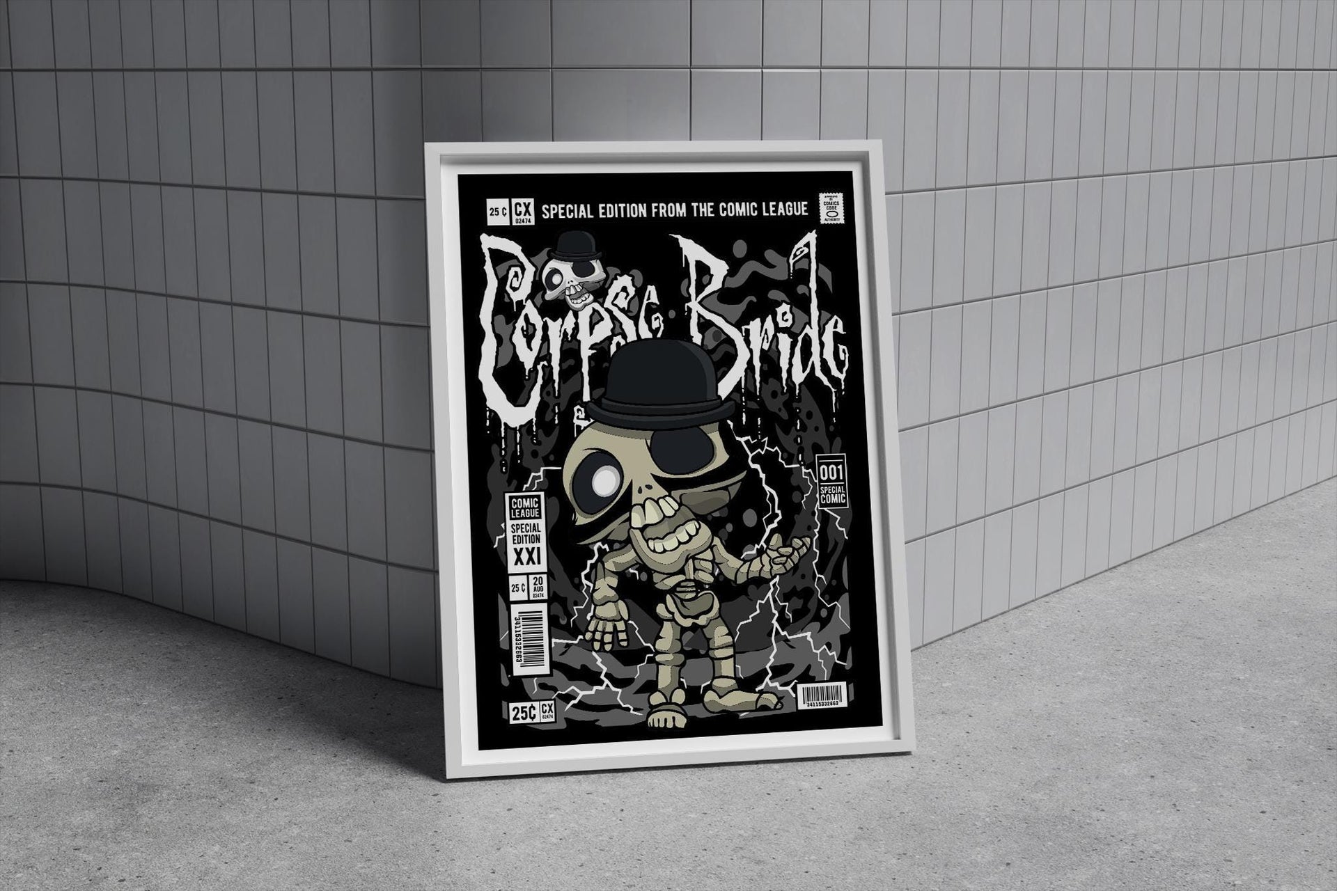 Framed Poster - Corpse Bride Comic Parody Art