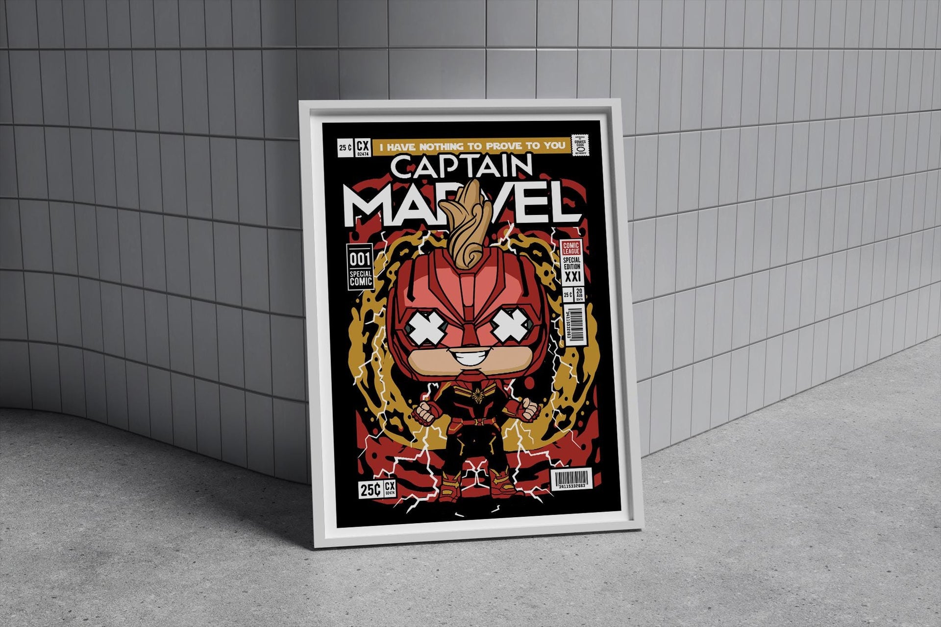 Framed Poster - Captain Marvel Parody Comic Art