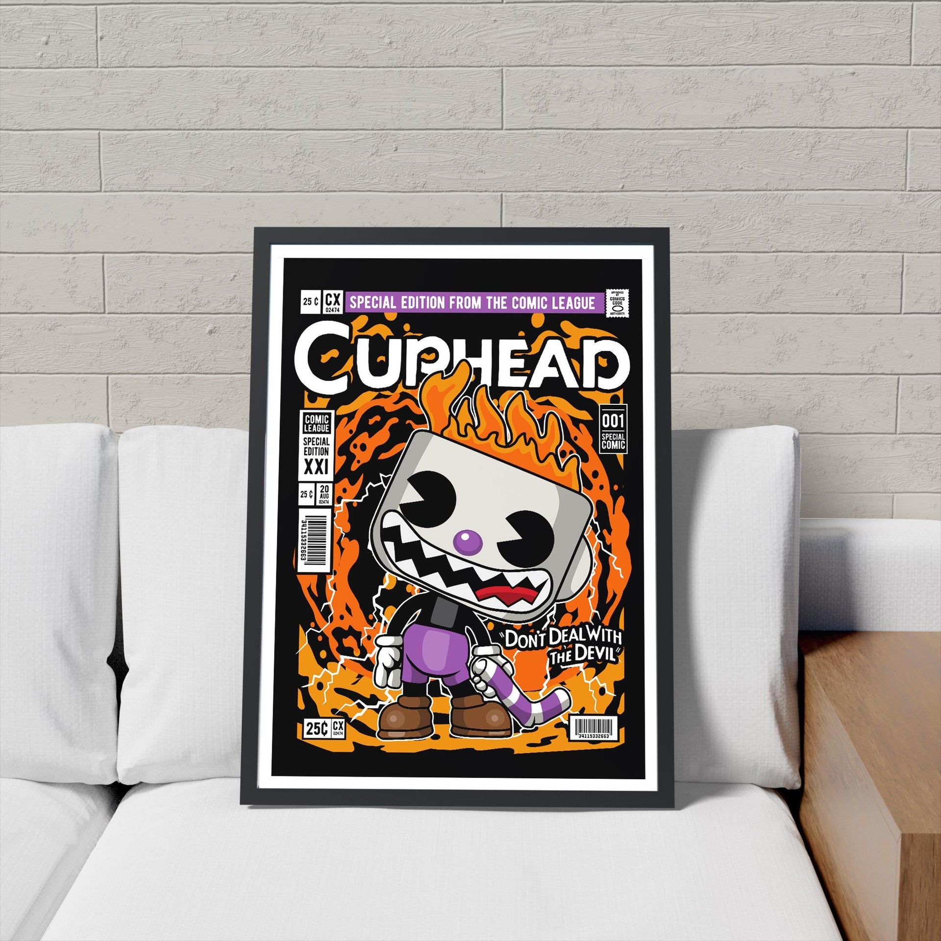 Framed Poster - Cuphead Parody Comic Cover