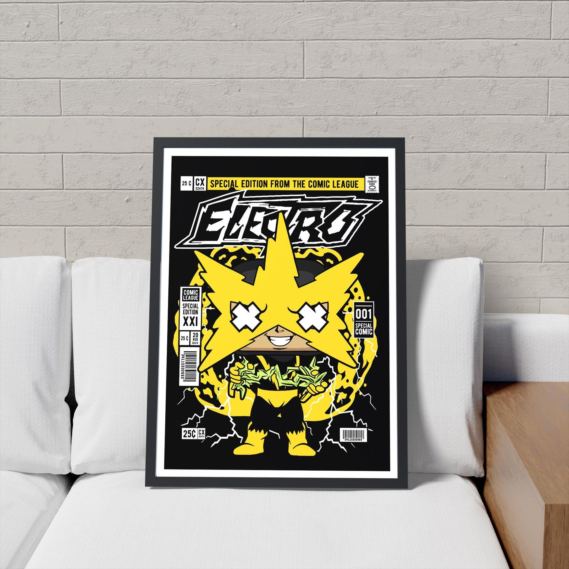 Framed Poster - Electro Comic Parody Vinyl Style