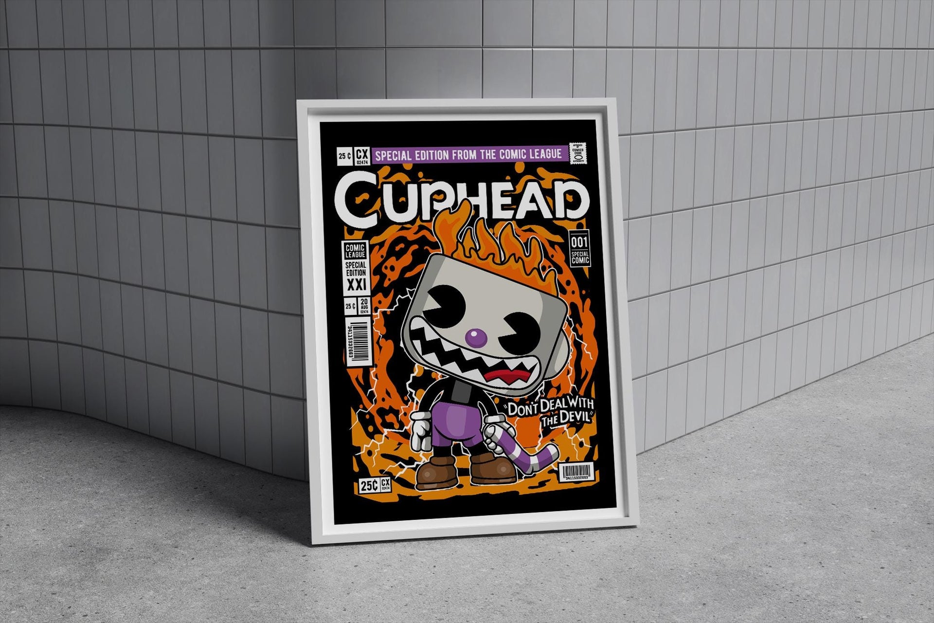 Framed Poster - Cuphead Parody Comic Cover