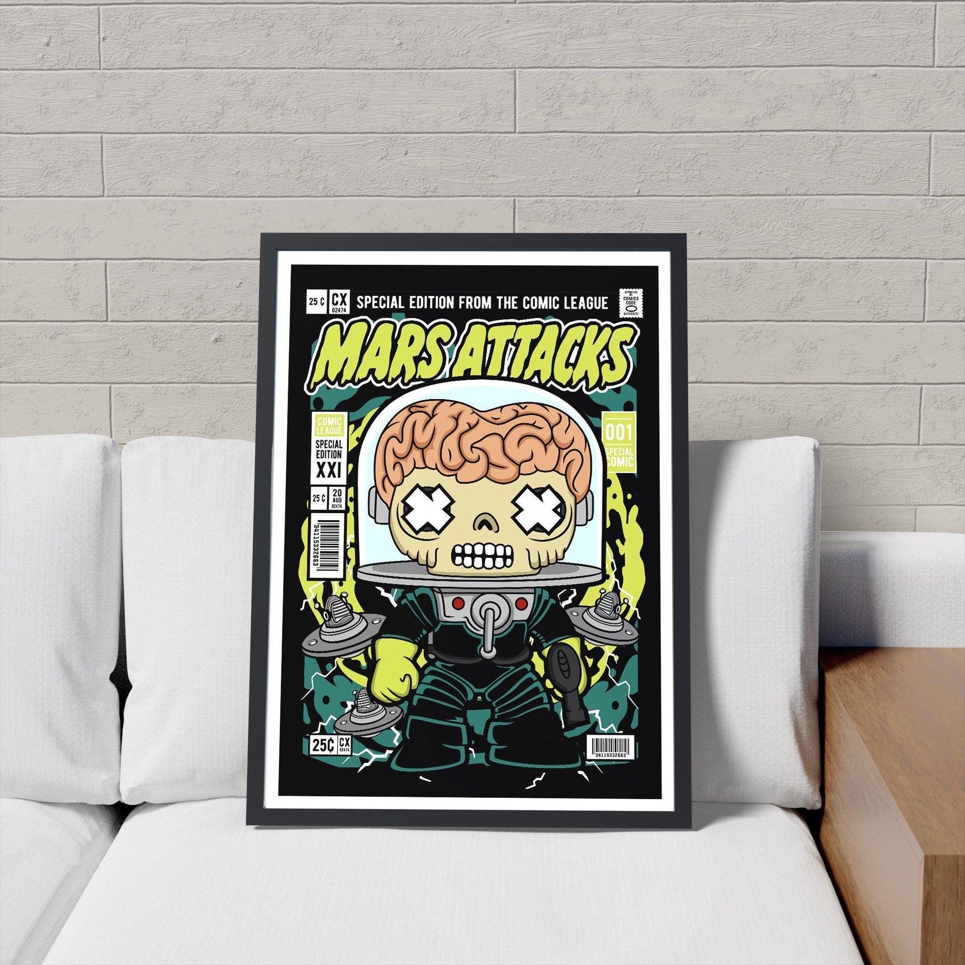 Framed Poster - Mars Attacks Parody Comic Art