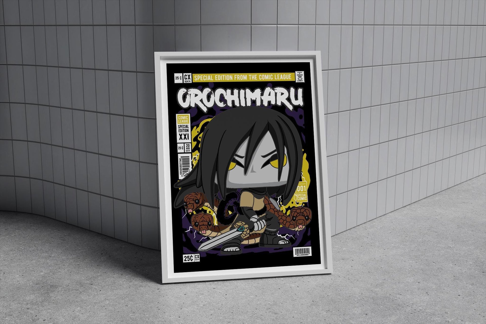 Framed Poster - Orochimaru Comic Parody Art