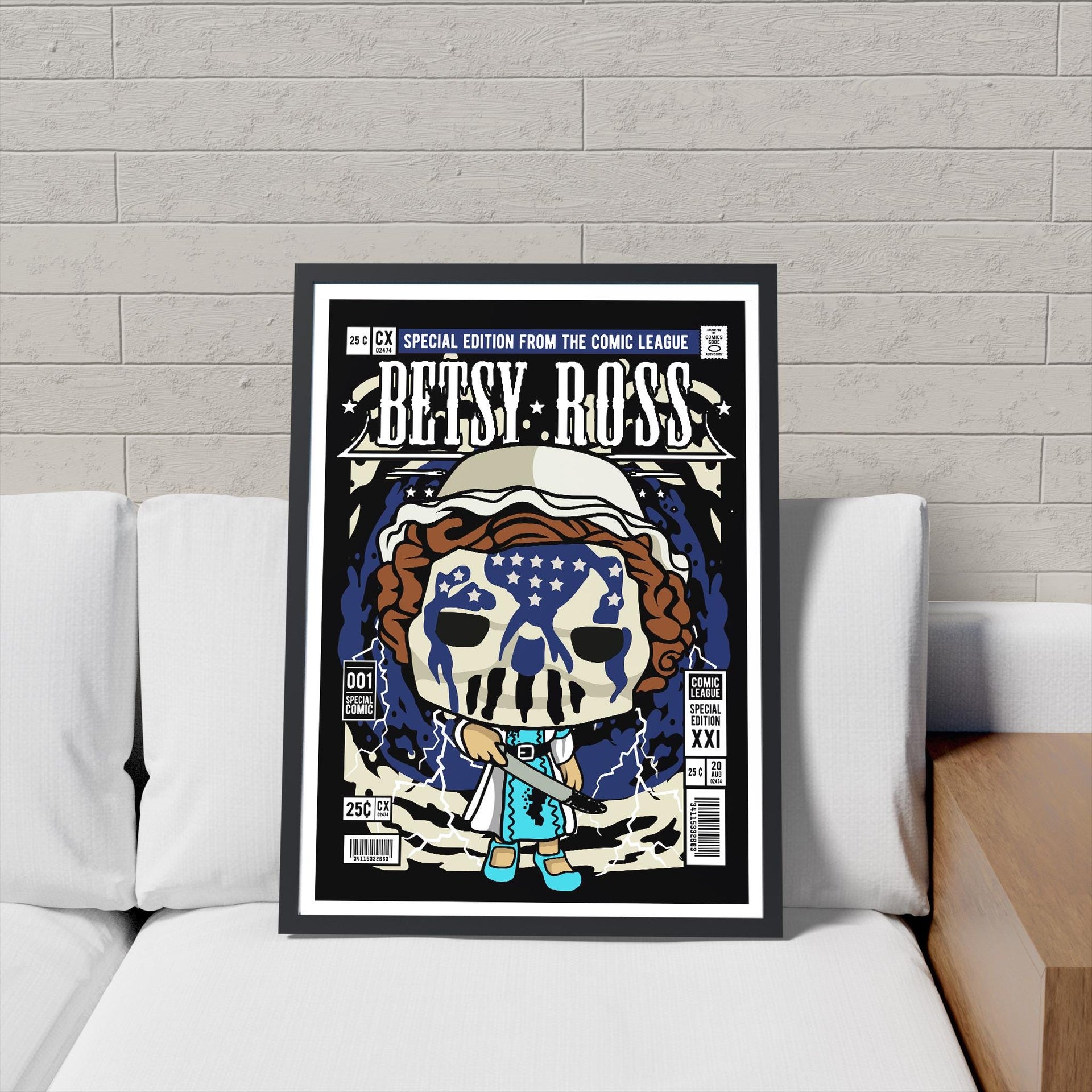 Framed Poster - Betsy Ross Parody Comic Cover