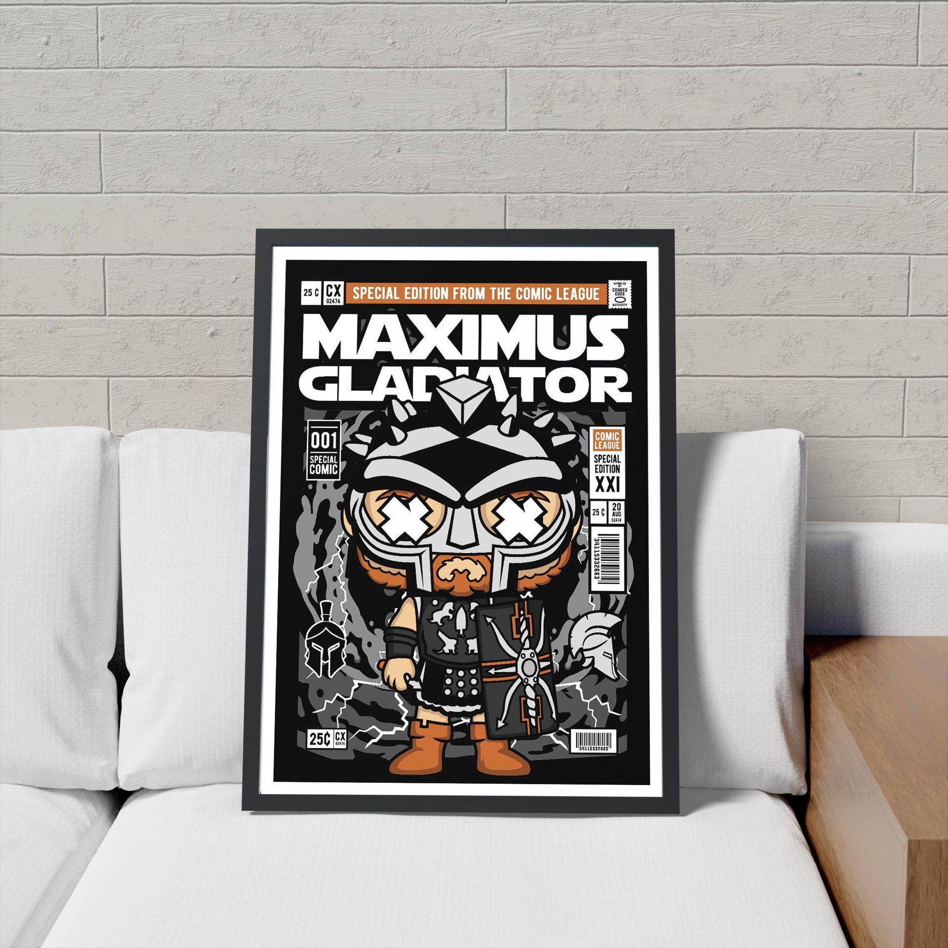 Framed Poster - Gladiator Parody Comic Art