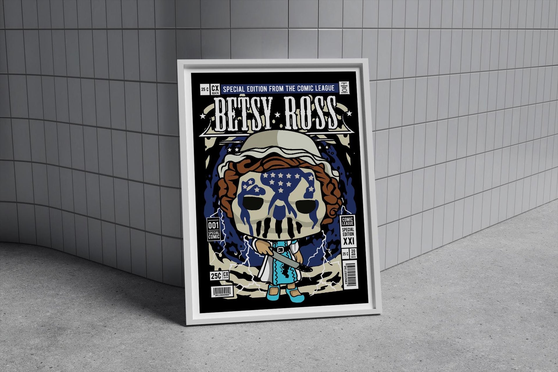 Framed Poster - Betsy Ross Parody Comic Cover