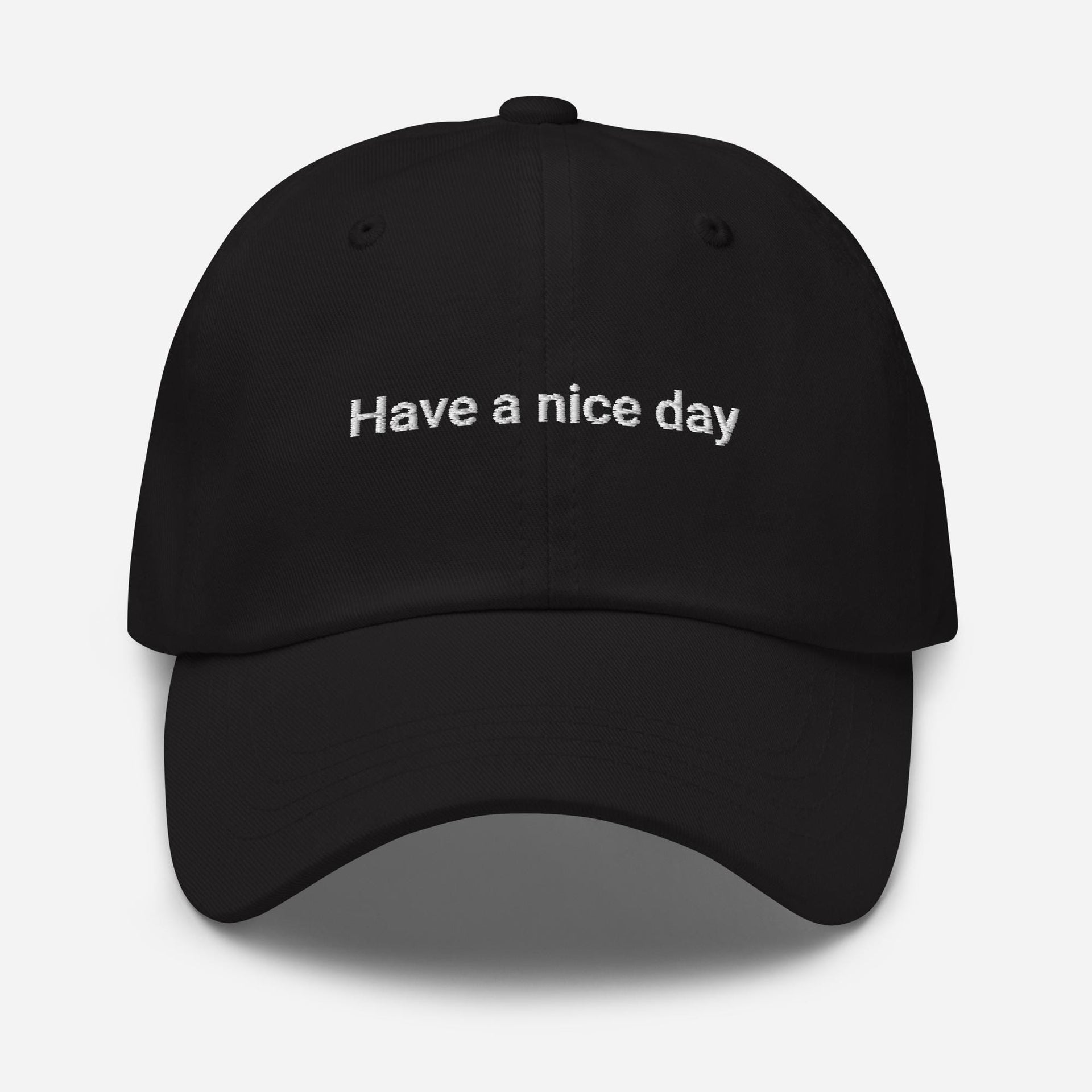 Embroidered 'Have a Nice Day' Dad Hat: Funny Baseball Cap