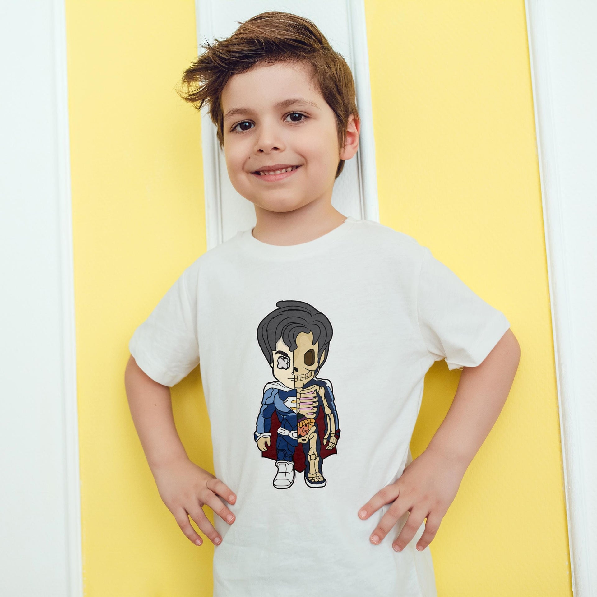 Superhero Skeleton Split – Kids & Toddlers T-Shirt