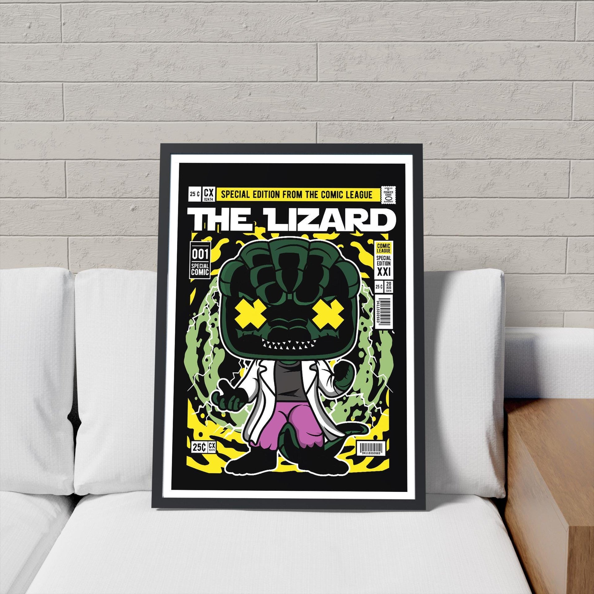 Framed Poster - Lizard Parody Comic Cover