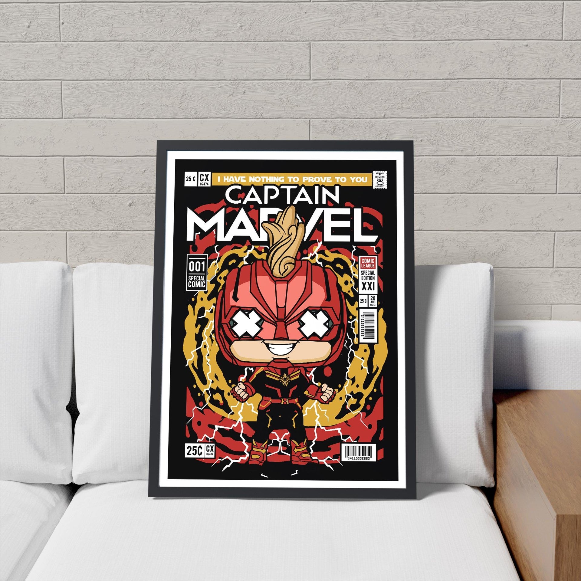 Framed Poster - Captain Marvel Parody Comic Art
