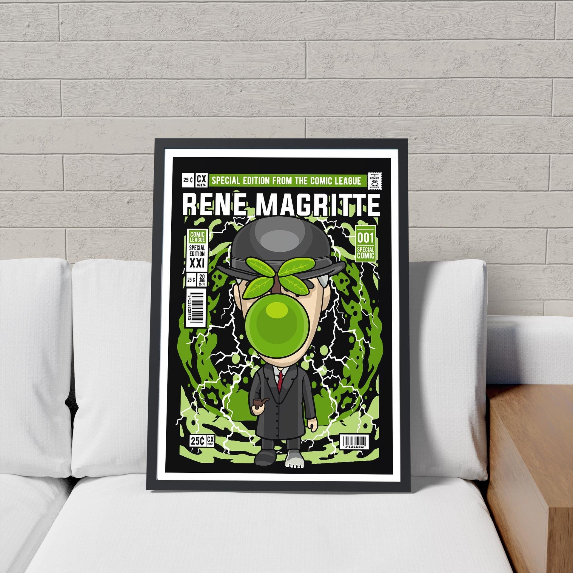 Framed Poster - Rene Magritte Comic Cover Parody