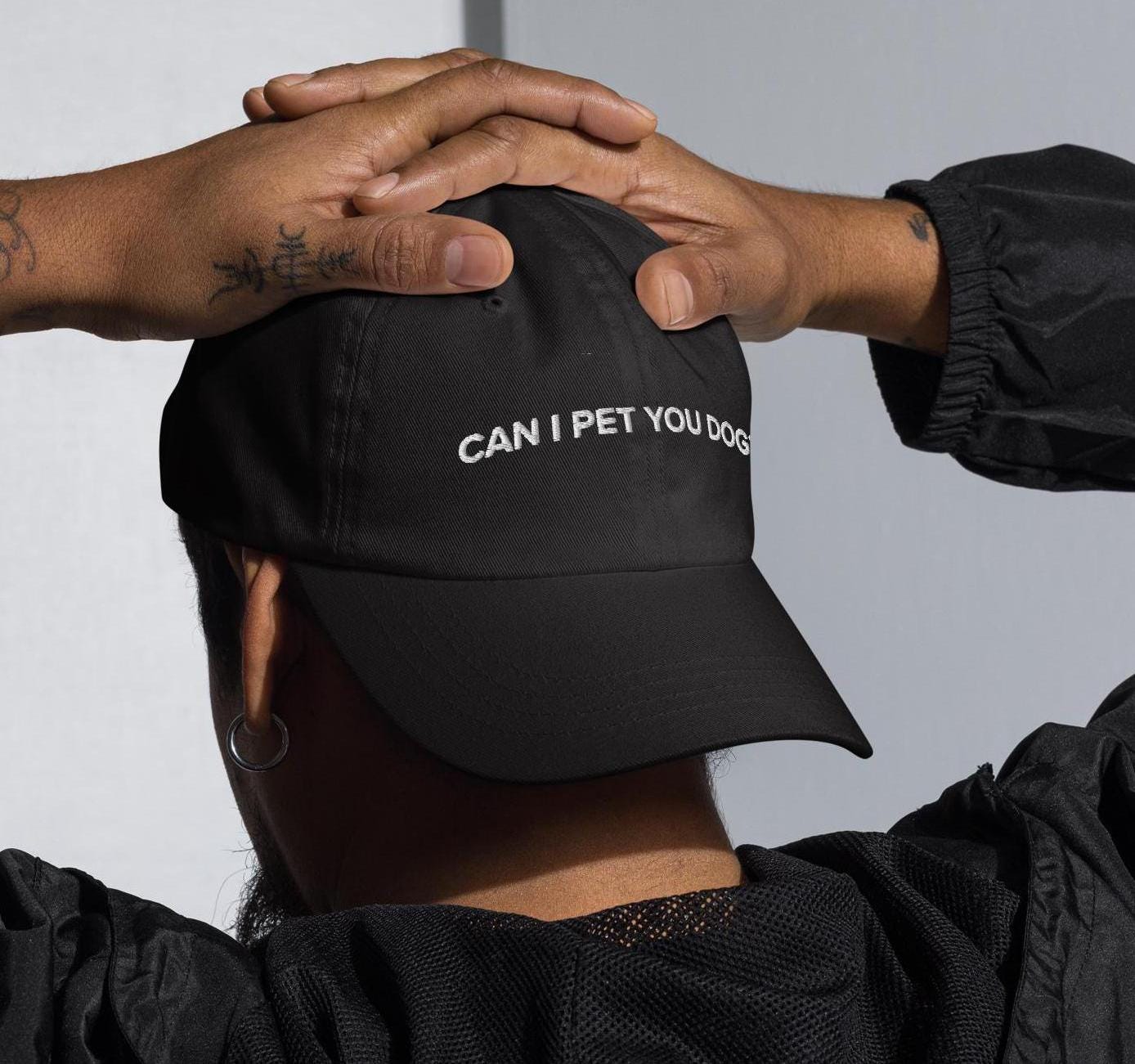 Embroidered Hat, Dog Lover Hat, Can I Pet Your Dog Hat, Adjustable Dad Hat, Funny Dog Hat, Minimalist Baseball Cap, Pet Lover Gift