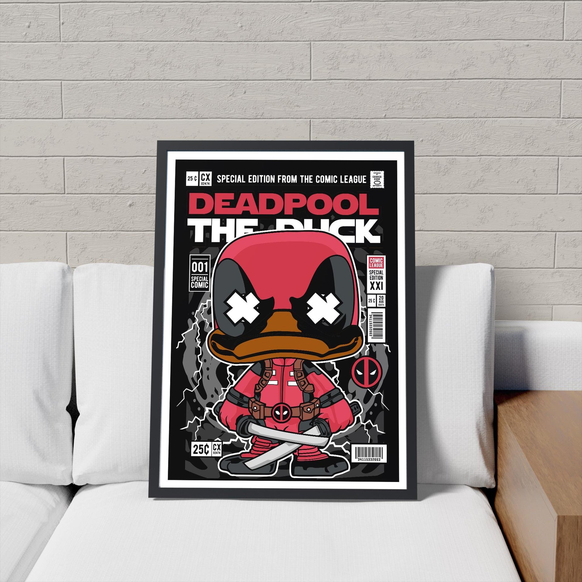 Framed Poster - Deadpool Howard Duck Comic Mashup