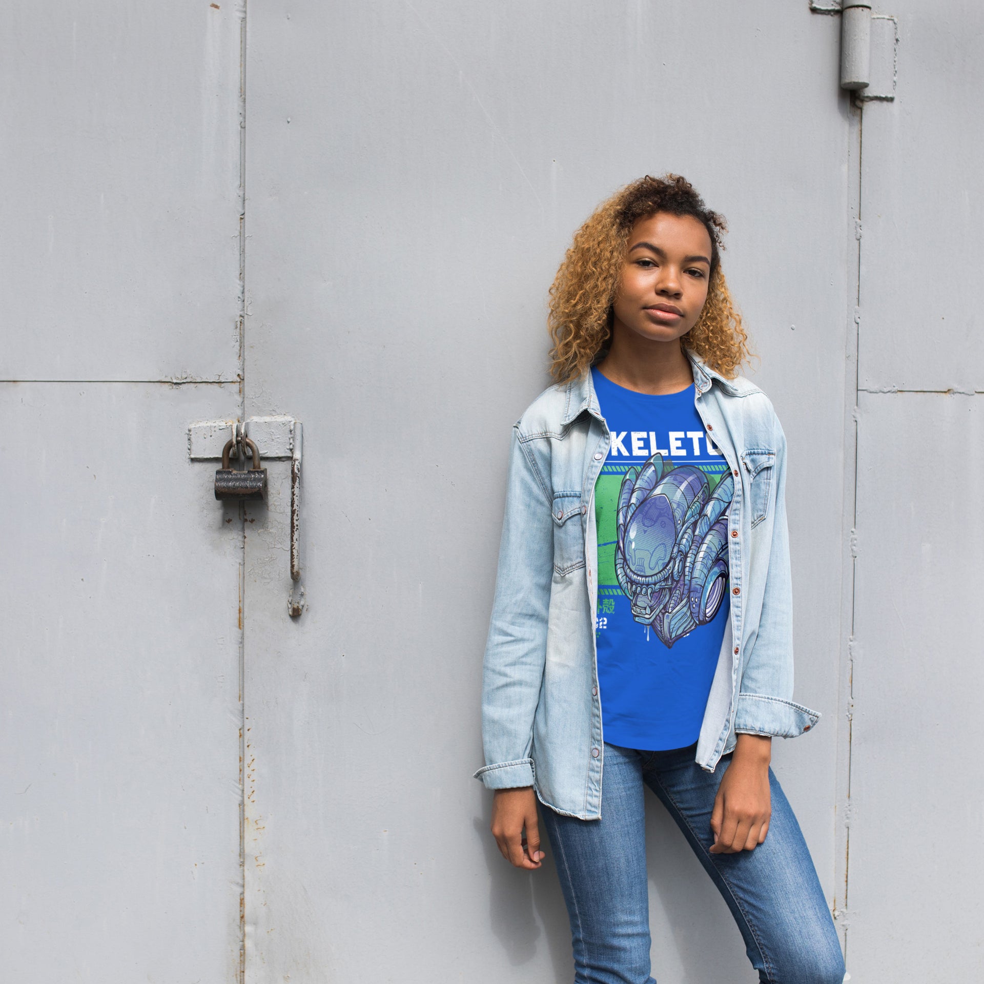 Biomechanical Skull T-Shirt – Comic Alien Skull Shirt