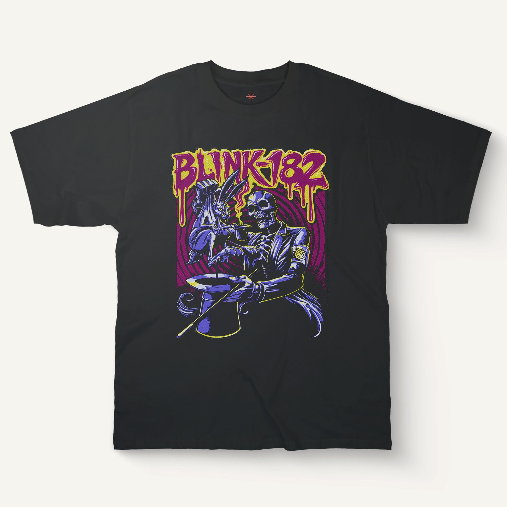 Blink 182 Skeleton Magician T-Shirt – Neon Grunge Rabbit Magic Tee