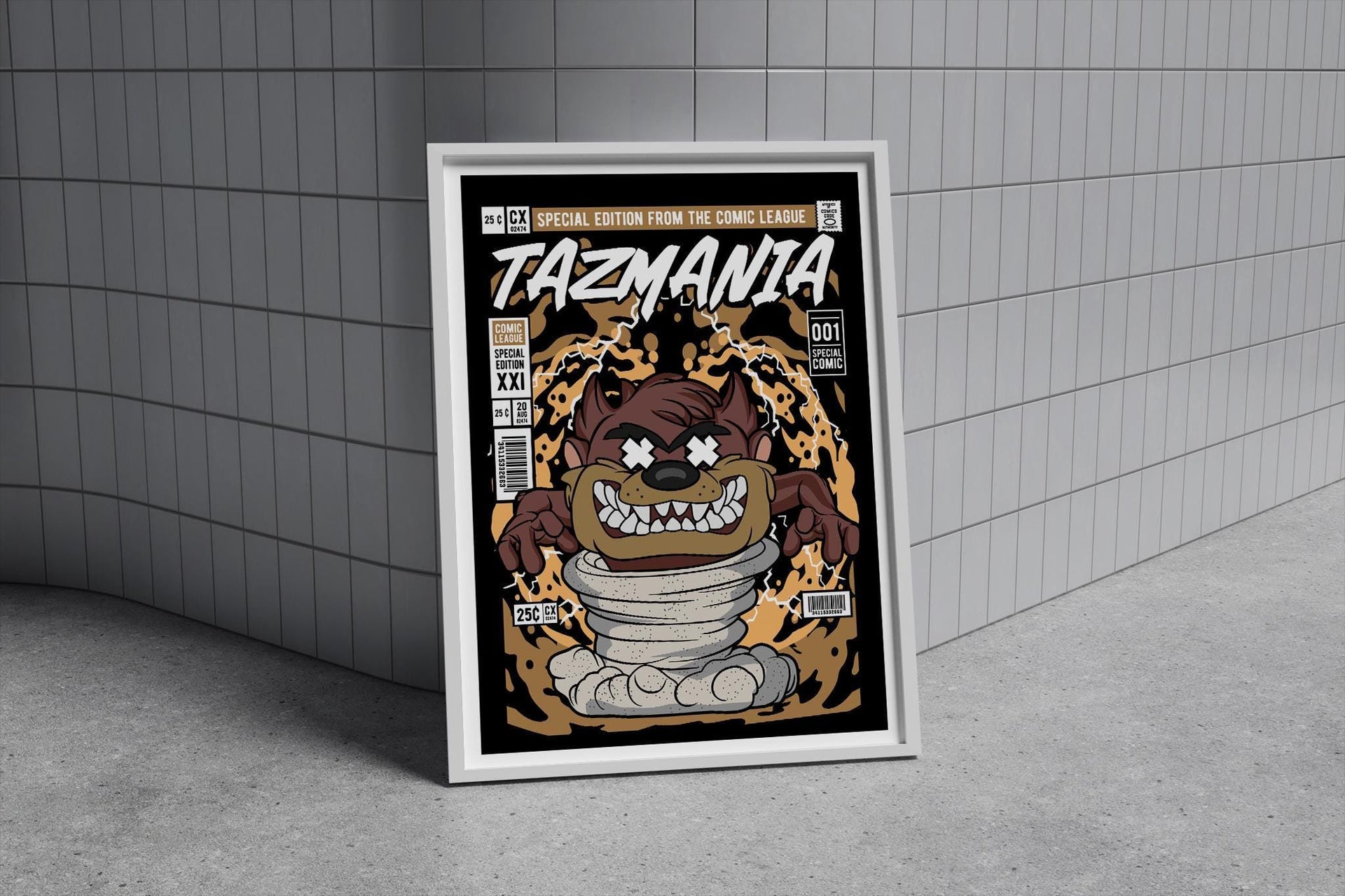 Framed Poster - Taz Parody Comic Cover Art