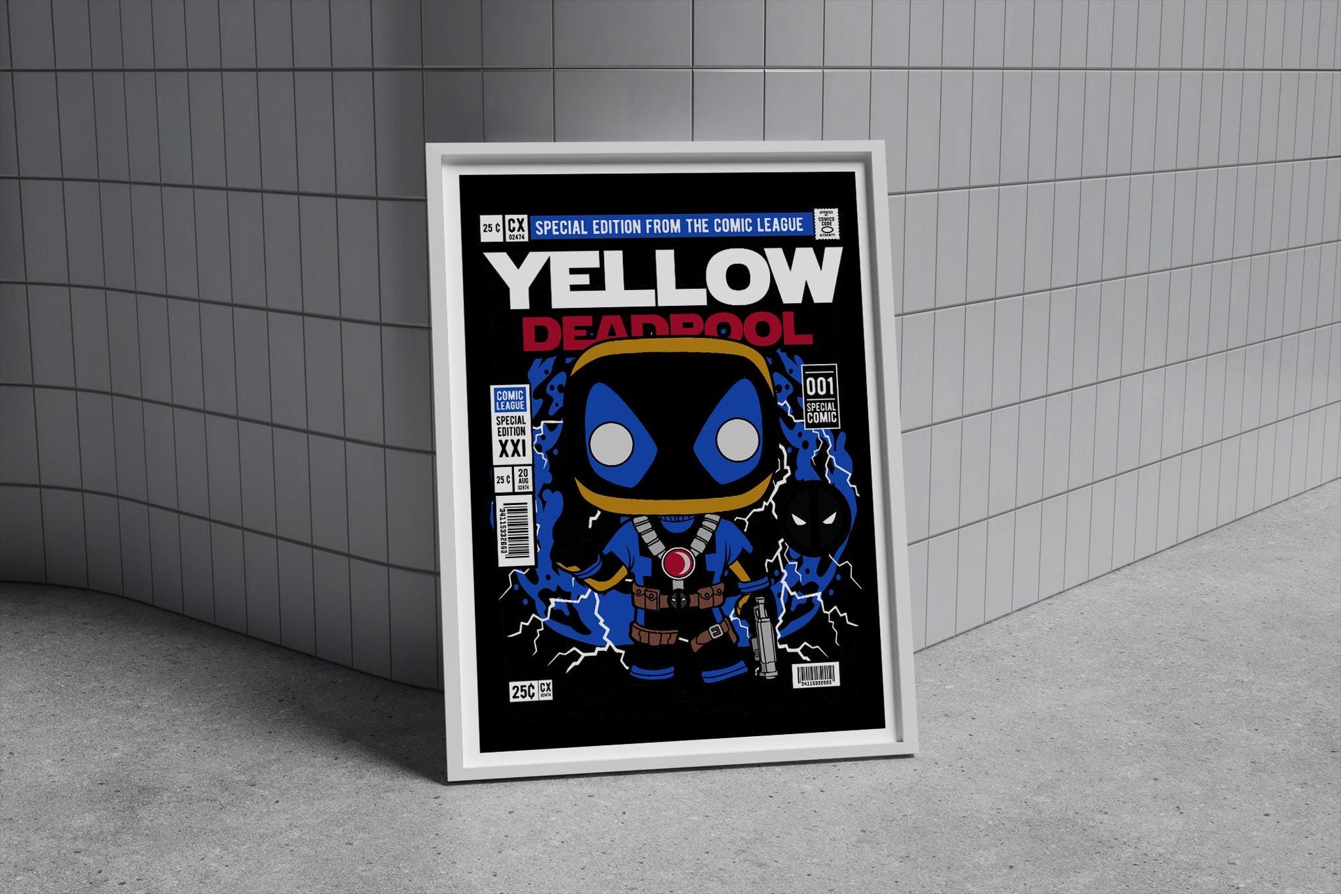 Framed Poster - Deadpool Parody Retro Comic Art