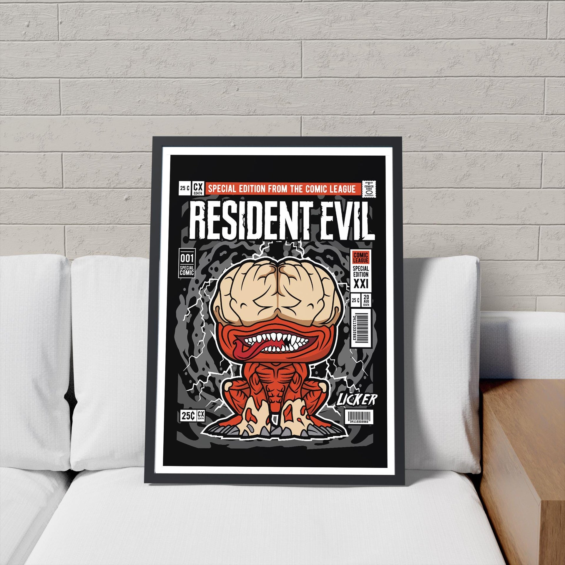 Framed Poster - Resident Evil Licker Comic Parody