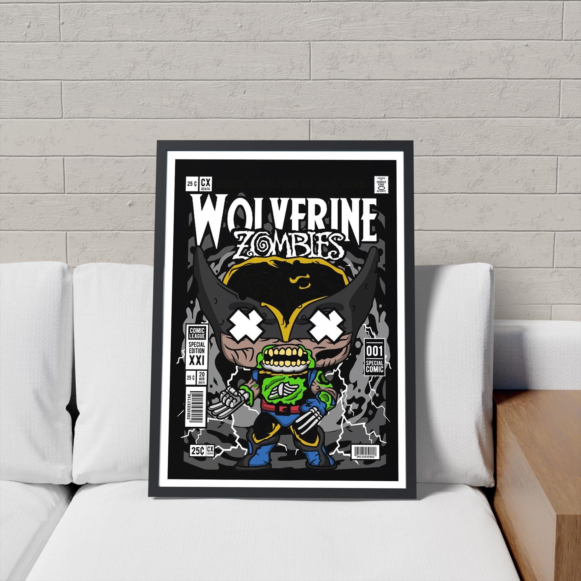 Framed Poster - Wolverine Parody Zombie Comic Art