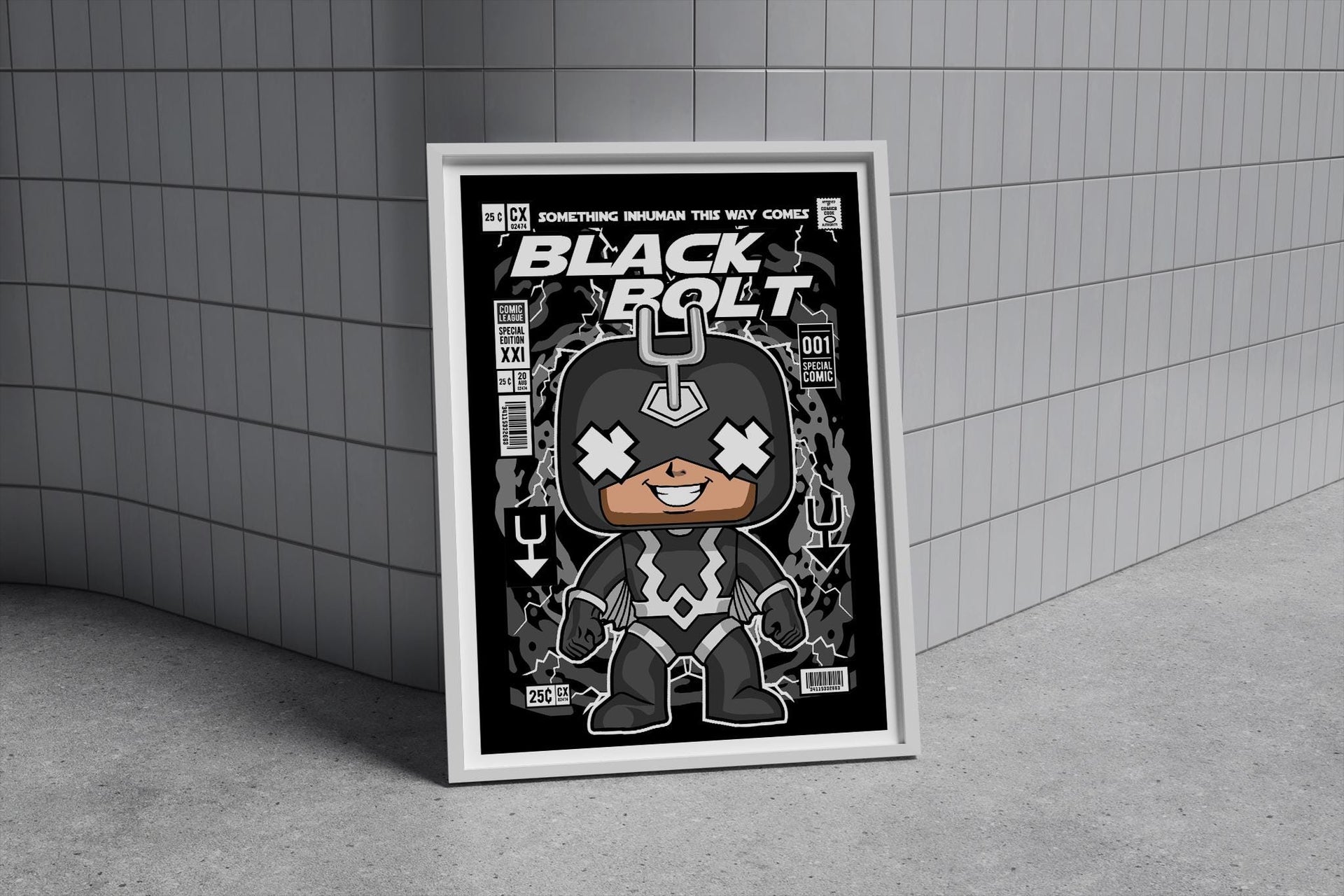 Framed Poster - Black Bolt Parody Comic Cover