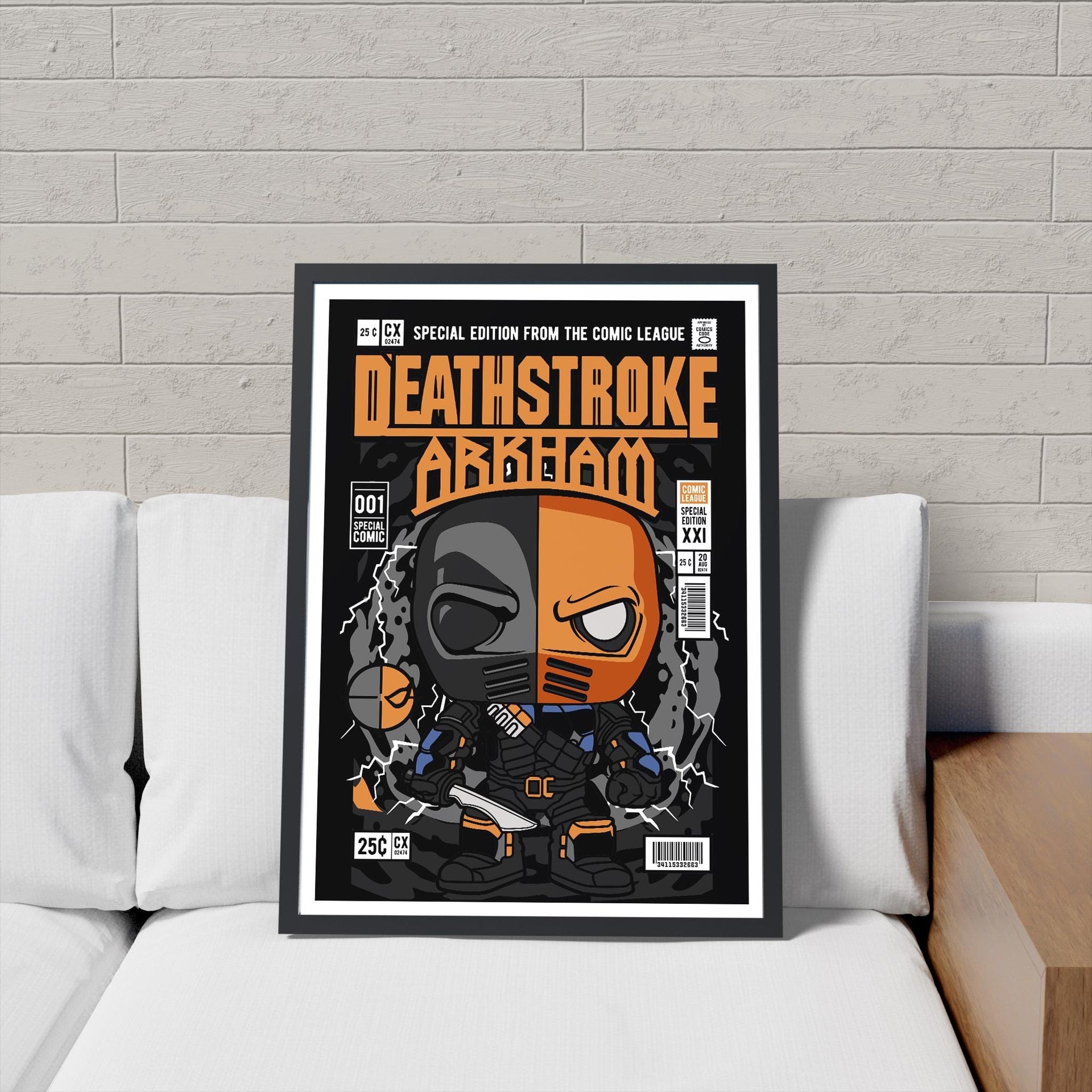 Framed Poster - Deathstroke Arkham Comic Parody