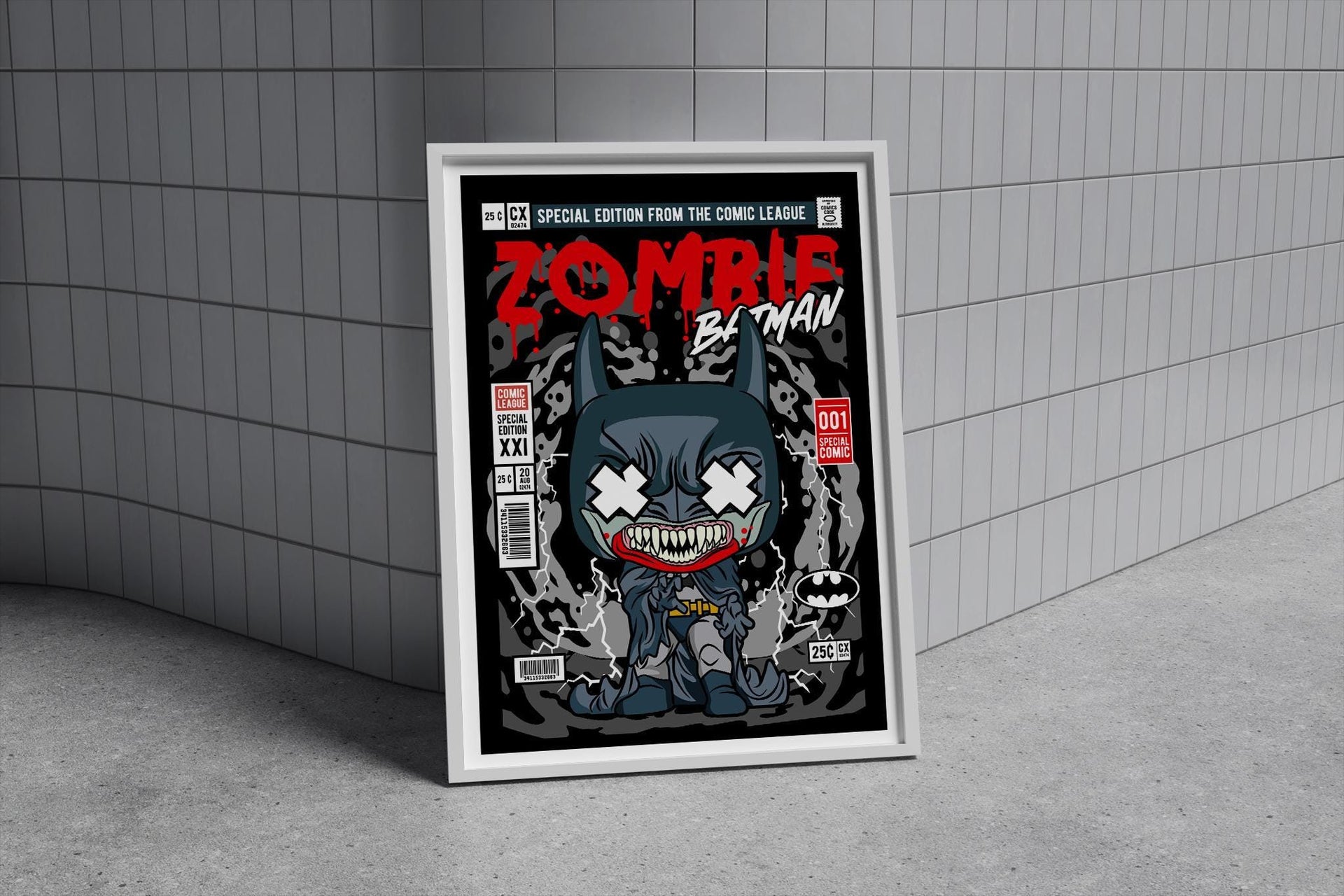 Framed Poster - Zombie Batman Comic Parody