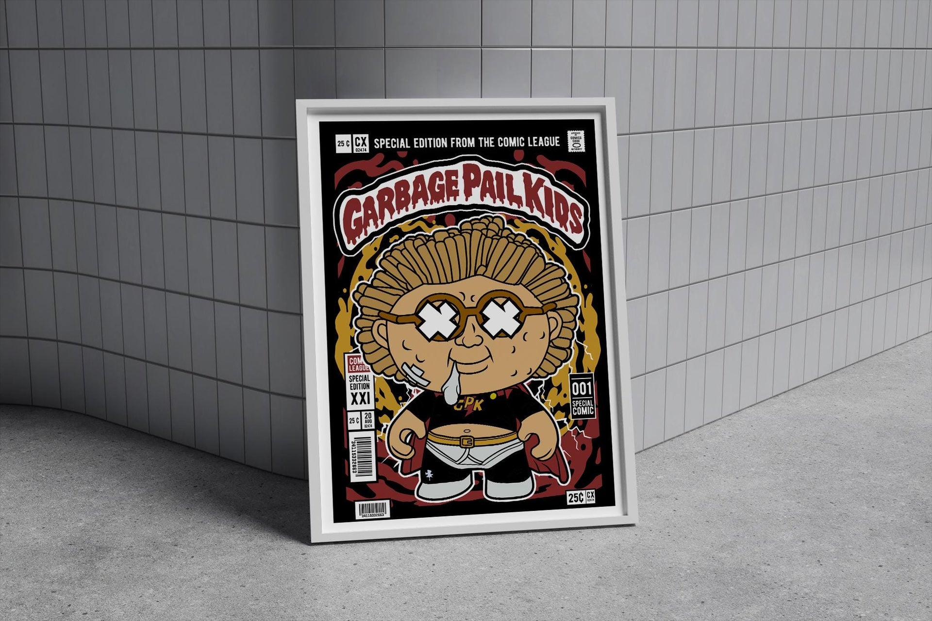 Framed Poster - Garbage Pail Kids Parody Comic Art