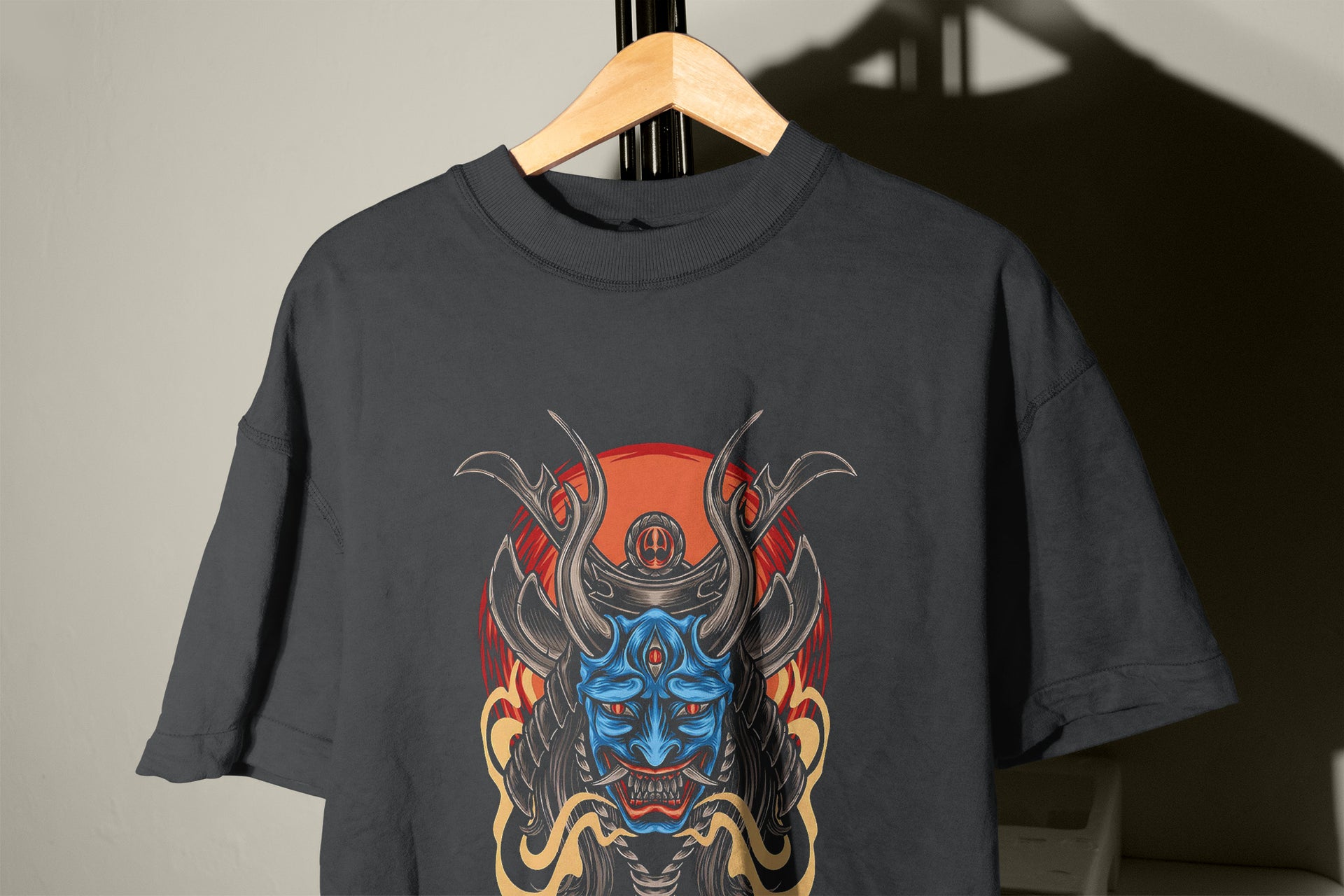 Demonic Samurai Mask T-Shirt – Anime Samurai Mask T-Shirt